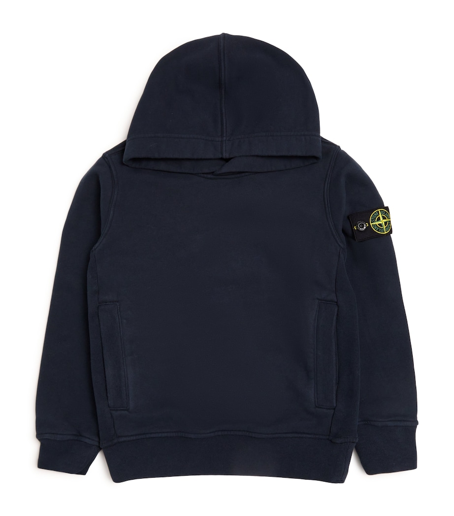 Cotton Badge Hoodie (4-14 Years) V0020NAVY BLUE Image 1