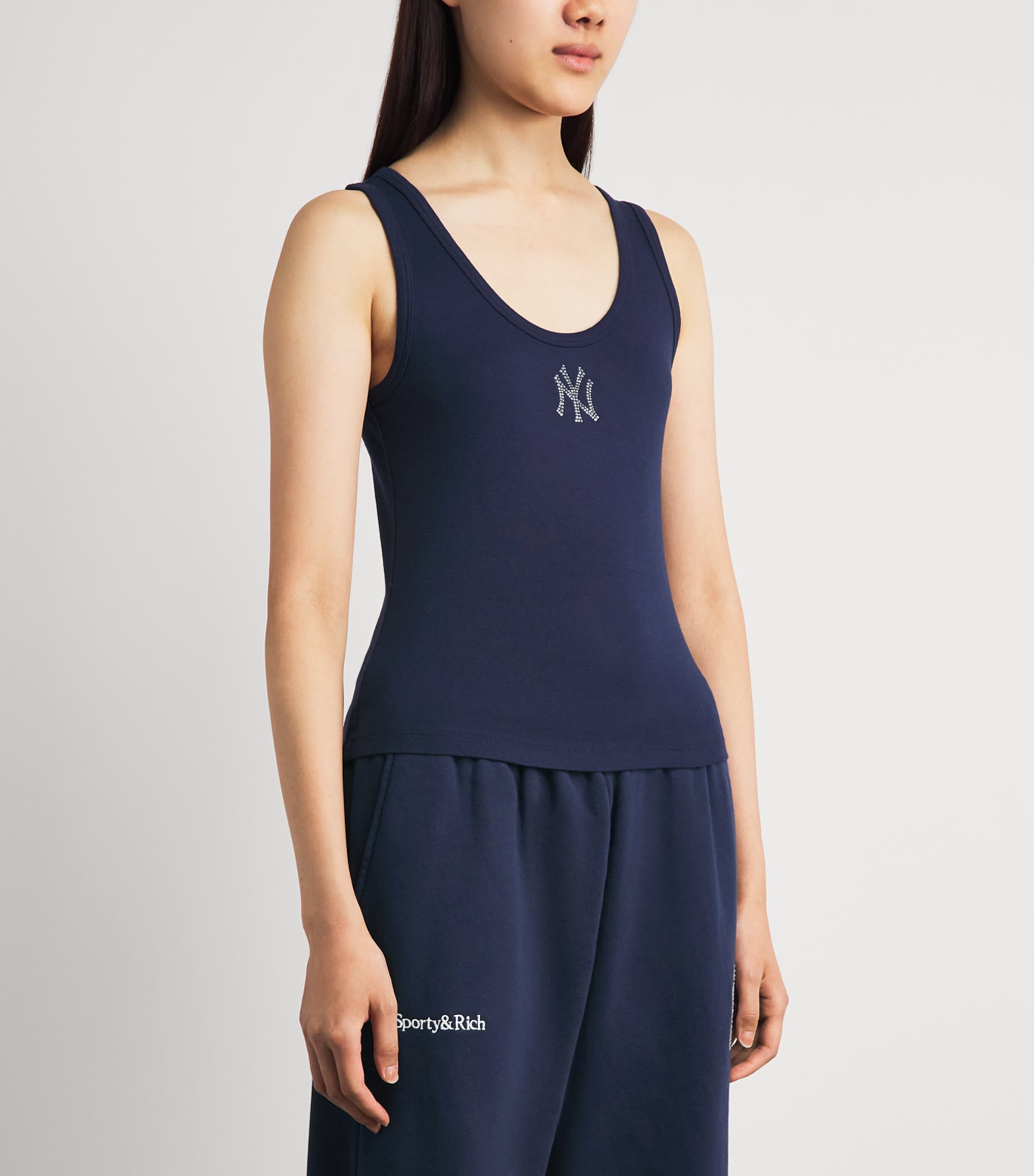 Sporty & Rich Womens x The New York Yankees Embellished Tank Top Dark Navy Image 4