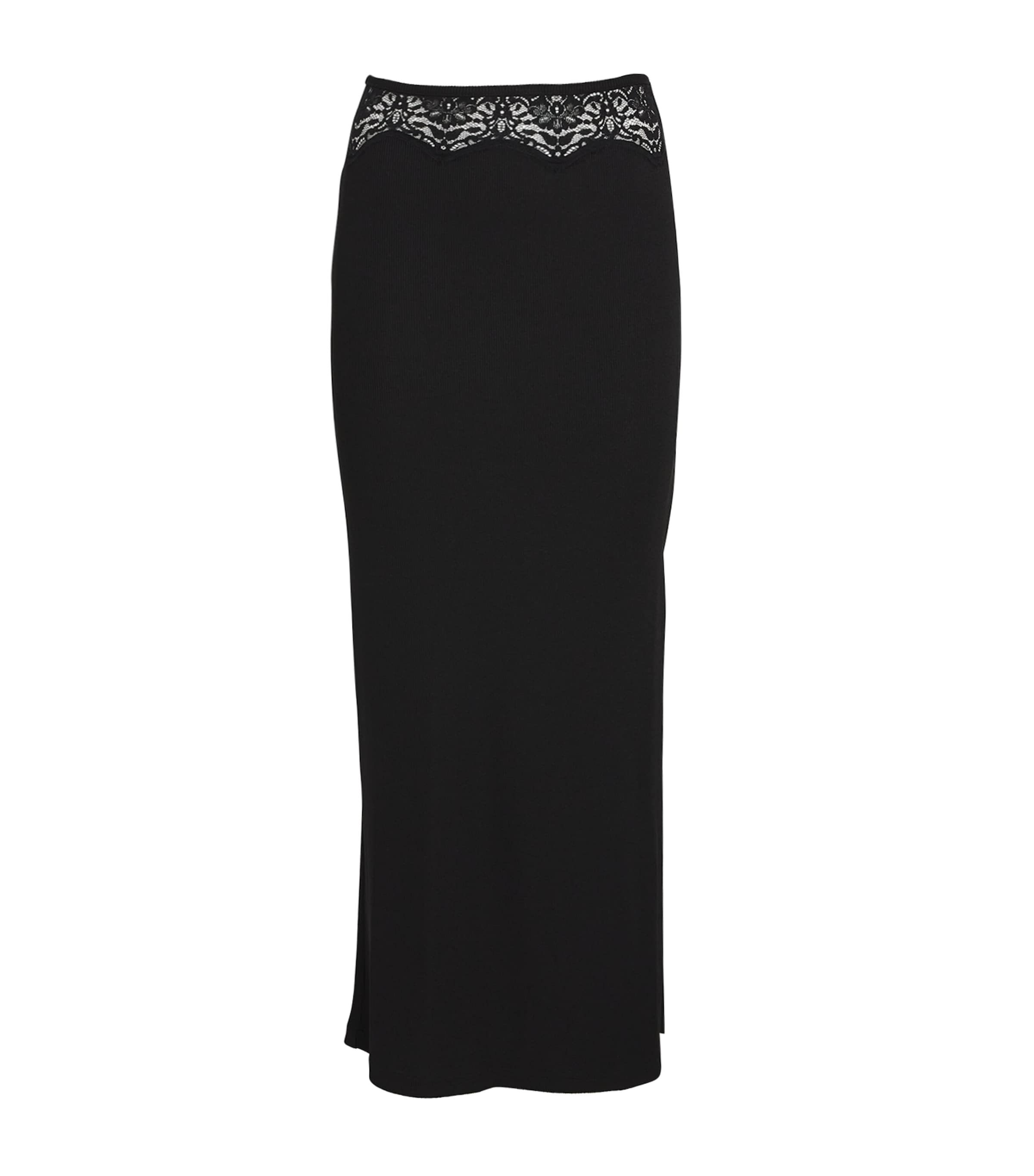 Shop Christopher Esber Lace-insert Maxi Skirt In Black