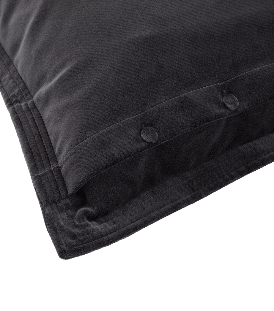 Velvet Monogram-Embroidered Cushion (50cm x 50cm) CHARCOAL Image 3