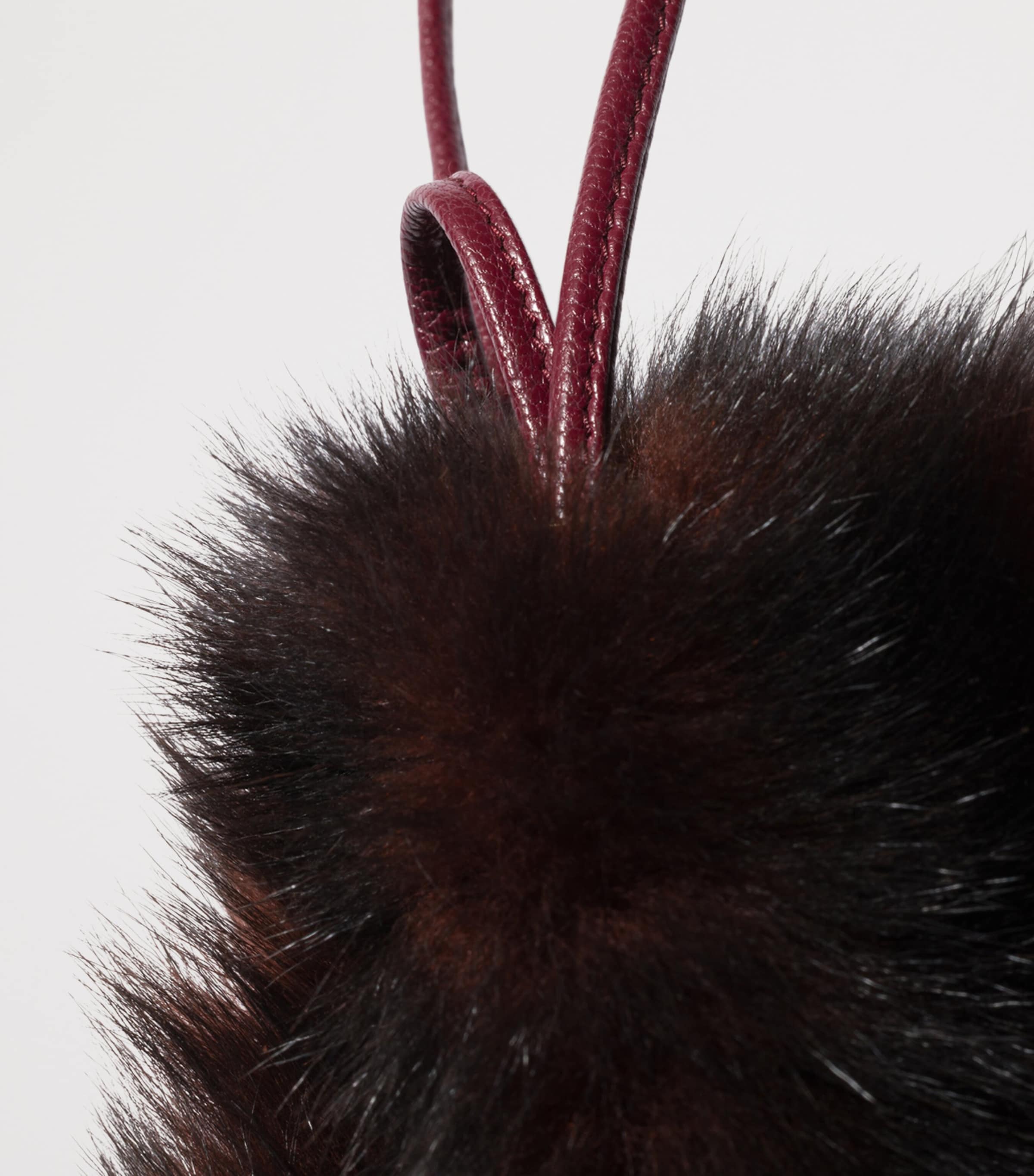 Miu Miu Shearling Drawstring Pouch Brown Image 7