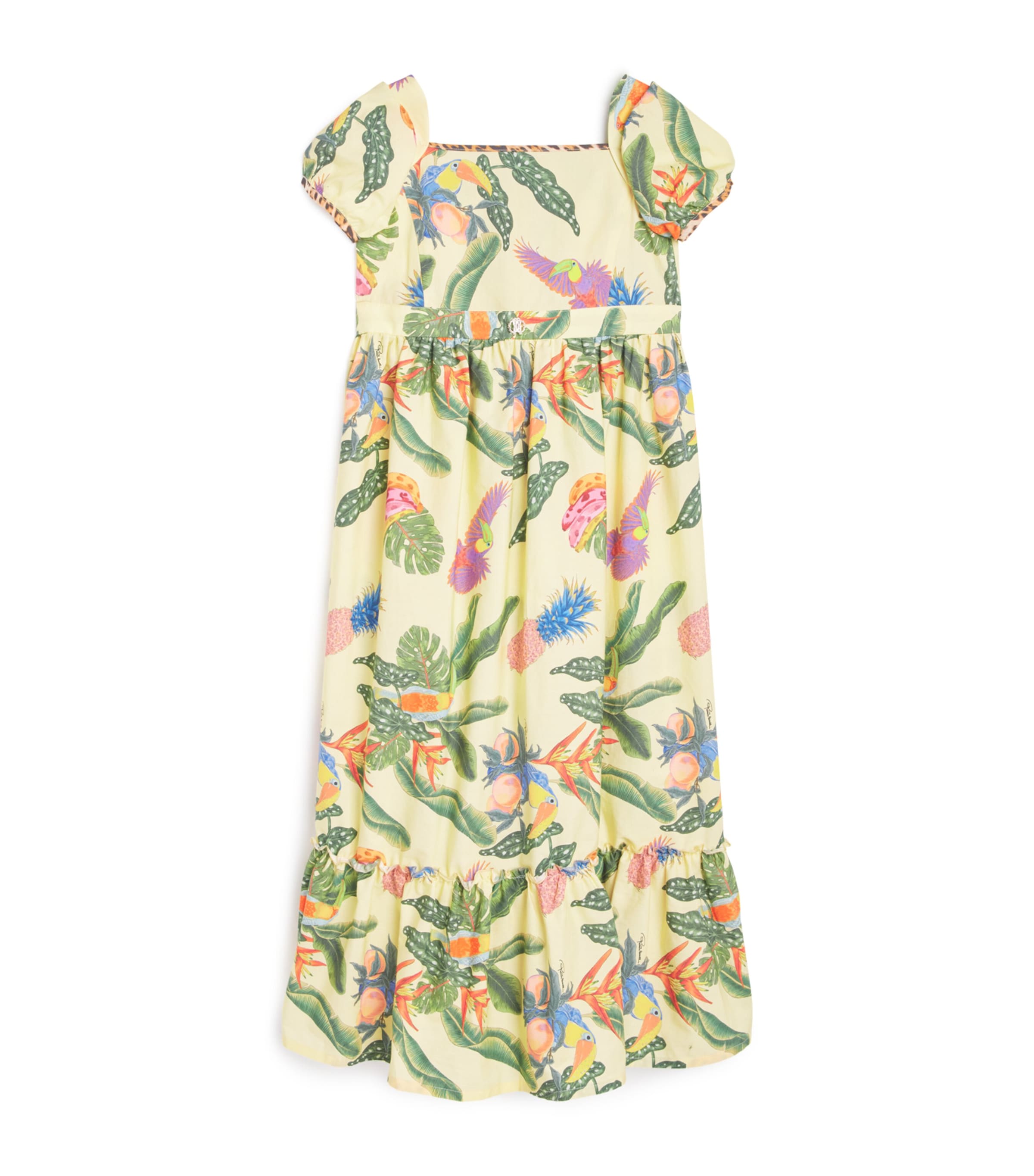 Cotton Tropical Print Dress (4-14 Years) TROPICANA YELLOW Image 1