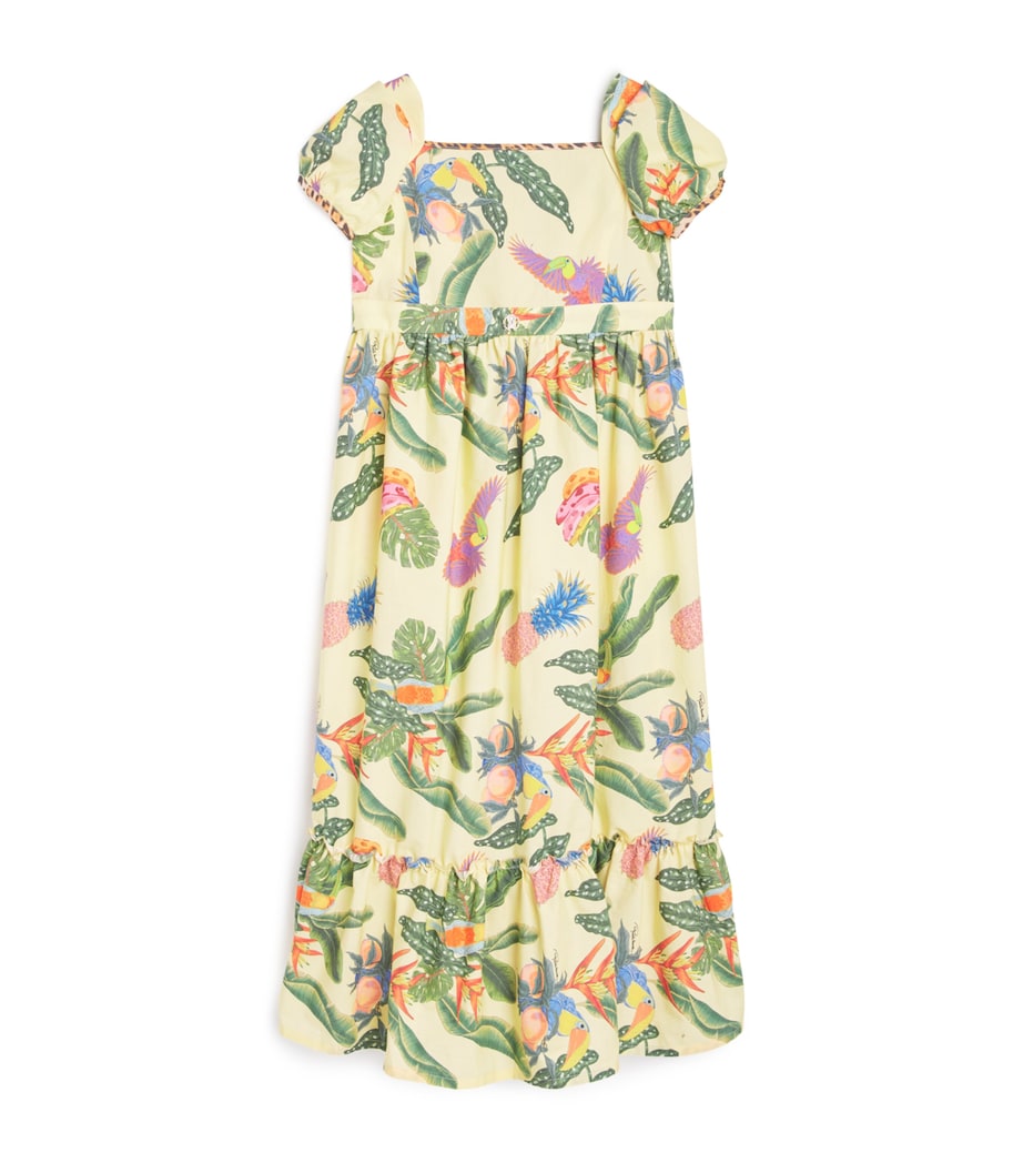 Cotton Tropical Print Dress (4-14 Years) TROPICANA YELLOW Image 1