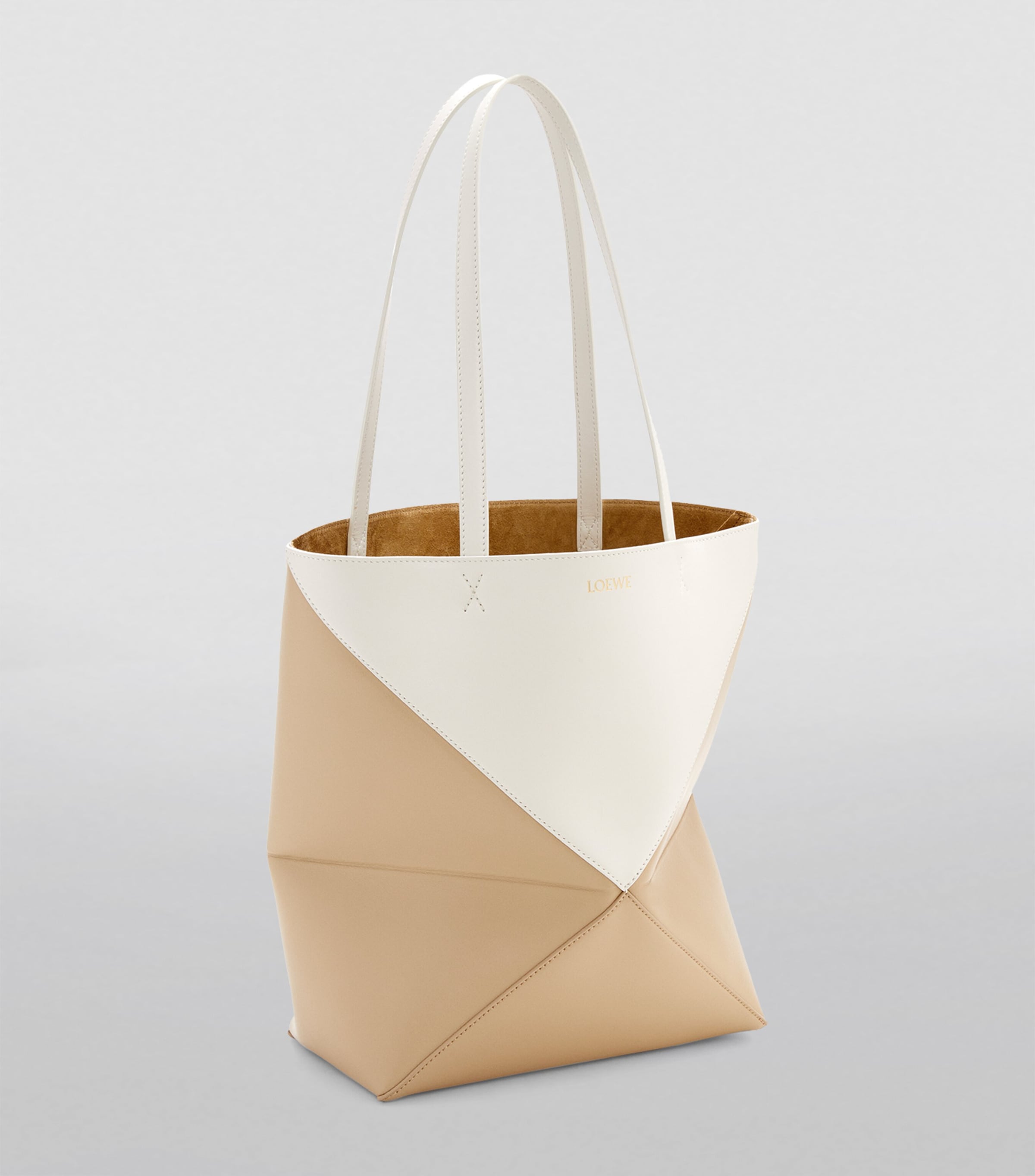 LOEWE トートバッグ 白 LOEWE White Medium Leather Puzzle Fold Tote Bag | Harrods US