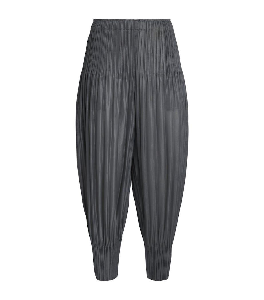 Pleats Please Issey Miyake Womens Fluffy Basics Tapered Trousers Grey Image 1