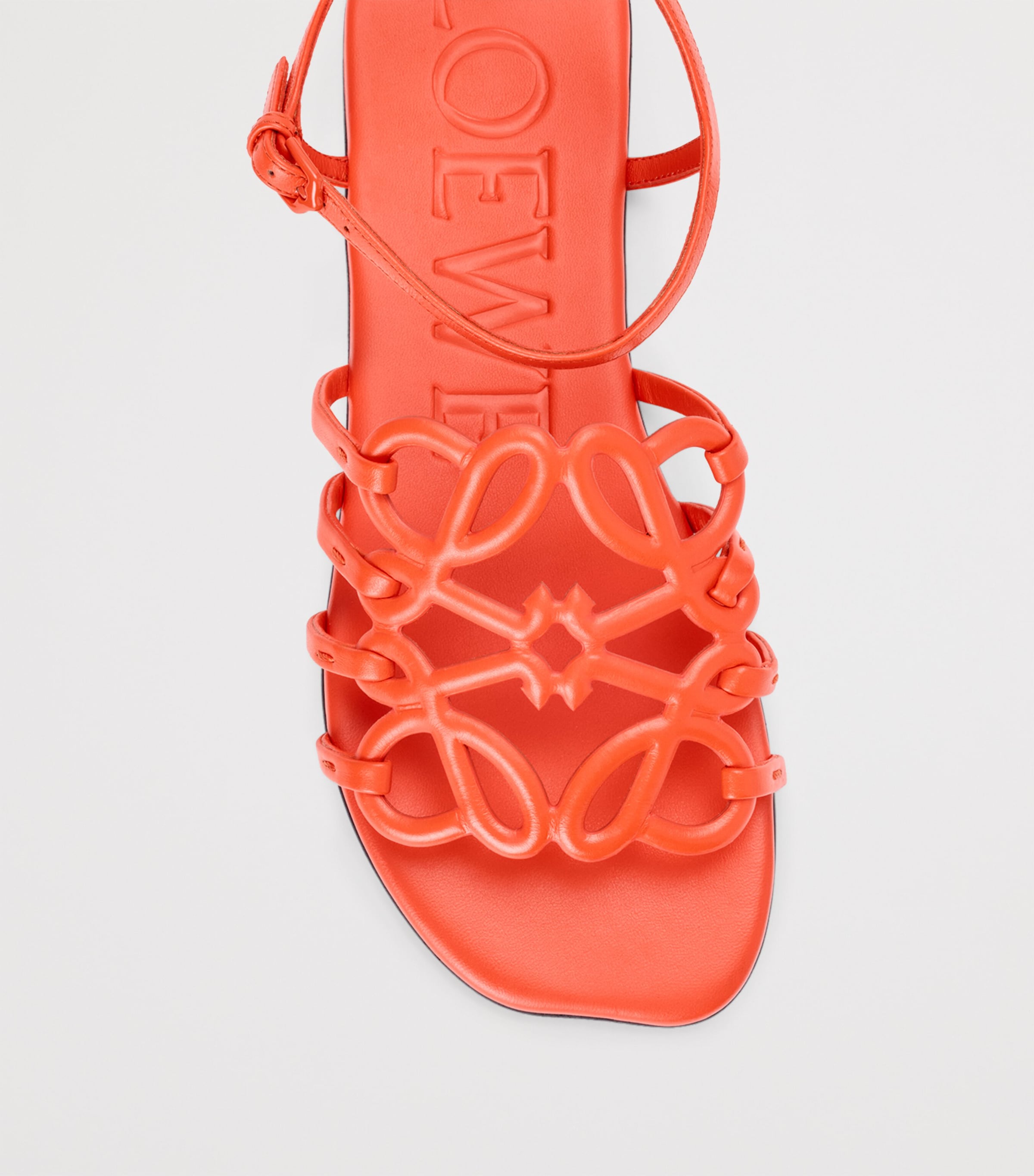 LOEWE x Paula's Ibiza Leather Petal Anagram Sandals Deep Saffron Image 4