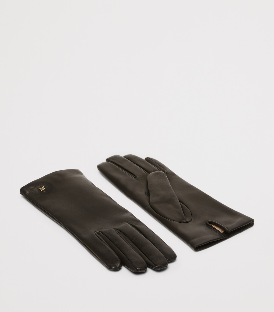 Max Mara Lamb Leather Gloves Black Image 4