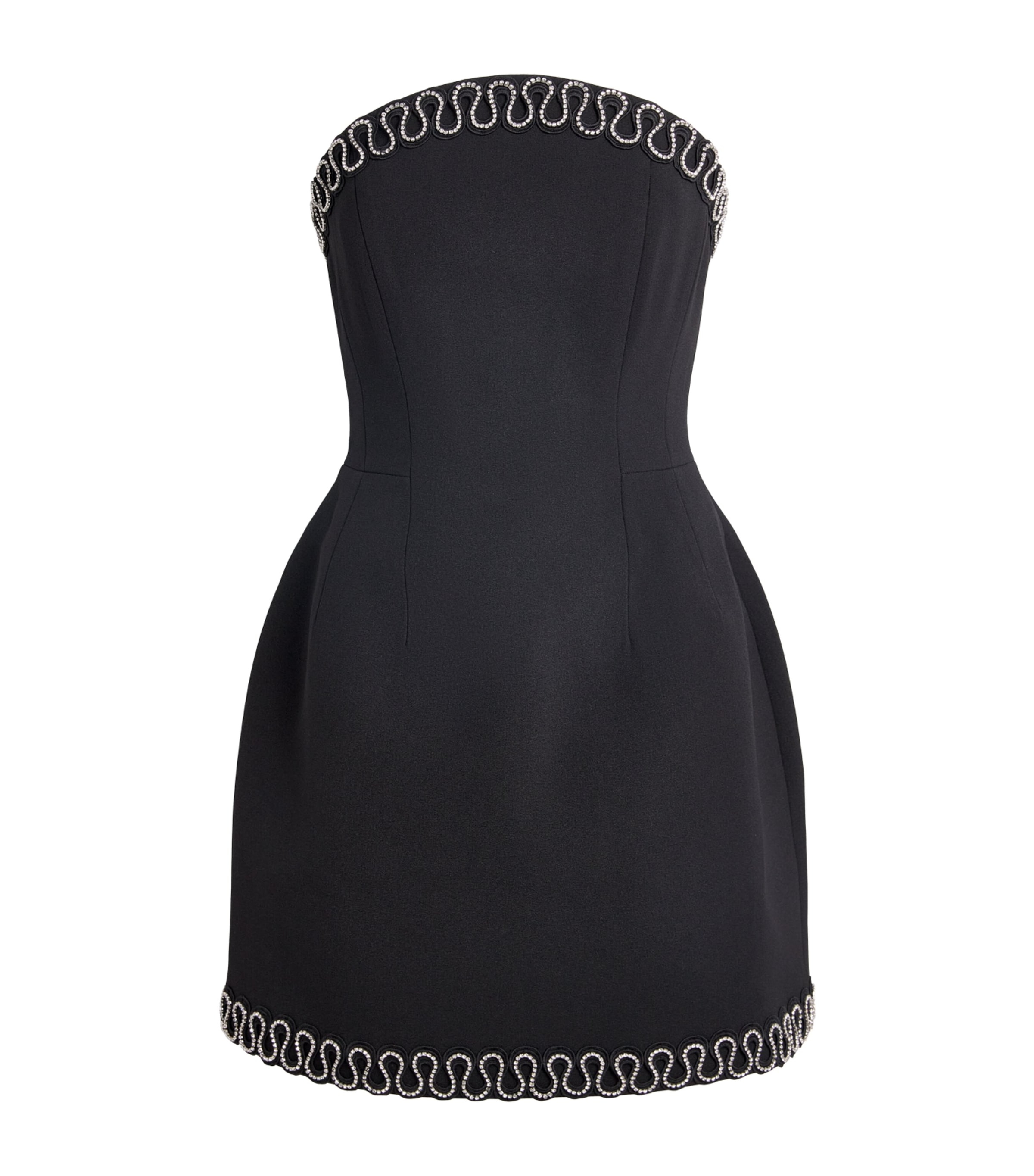 Rebecca Vallance Nyx Strapless Crystal-embellished Crepe Mini Dress In Black
