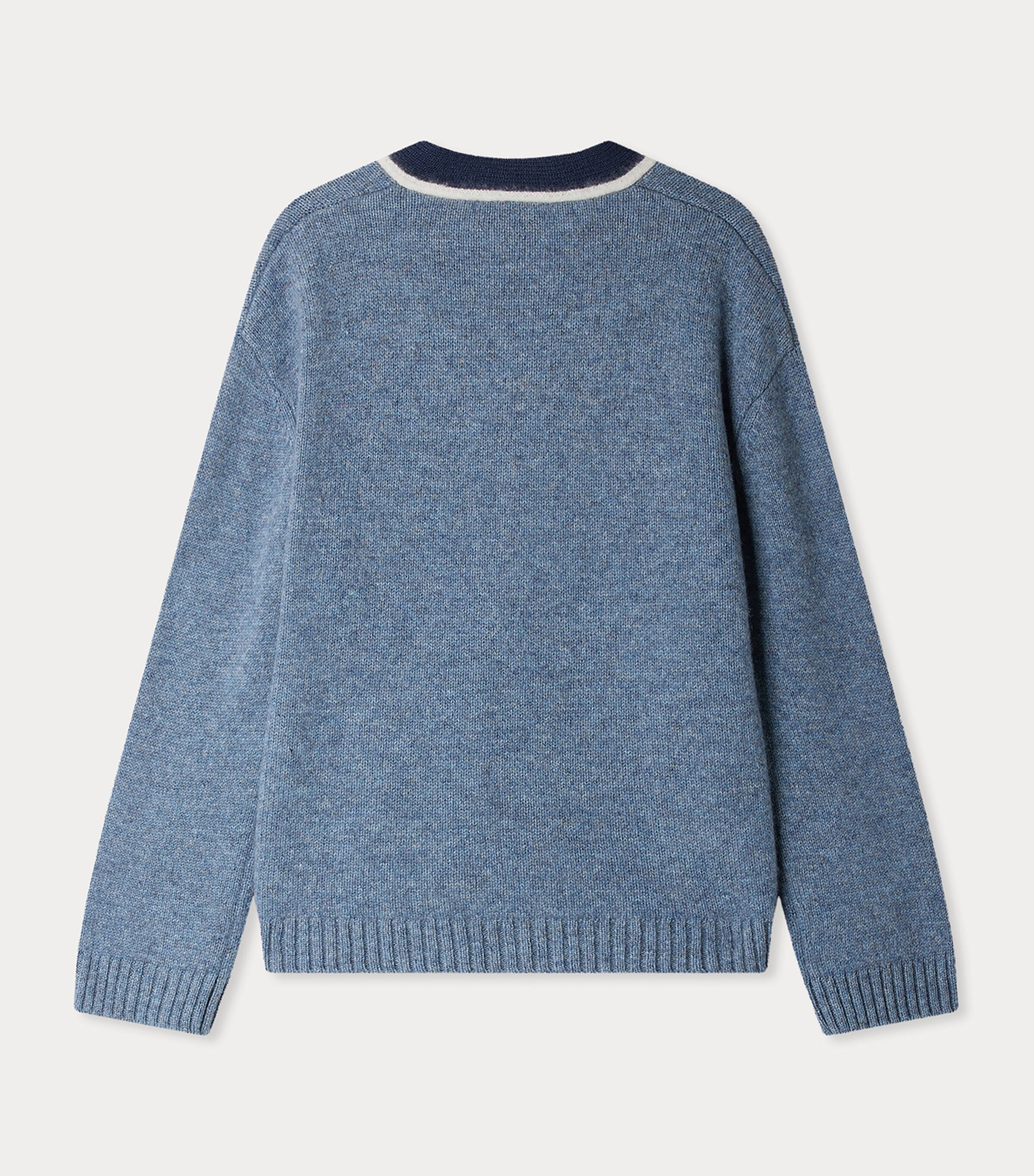 Cashmere Garfield Cardigan (10-14 Years) BLEU GRIS Image 2