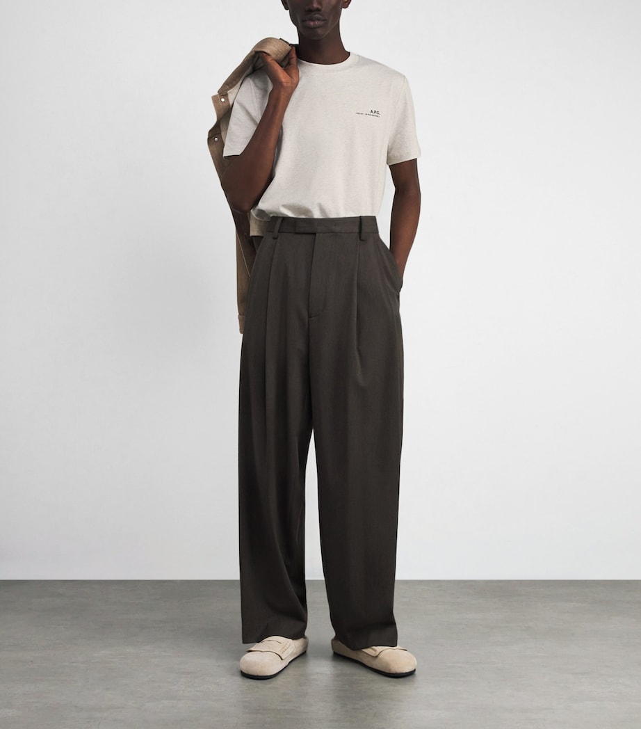 Cotton Logo T-Shirt APC - ECRU CHIN MRN Image 2