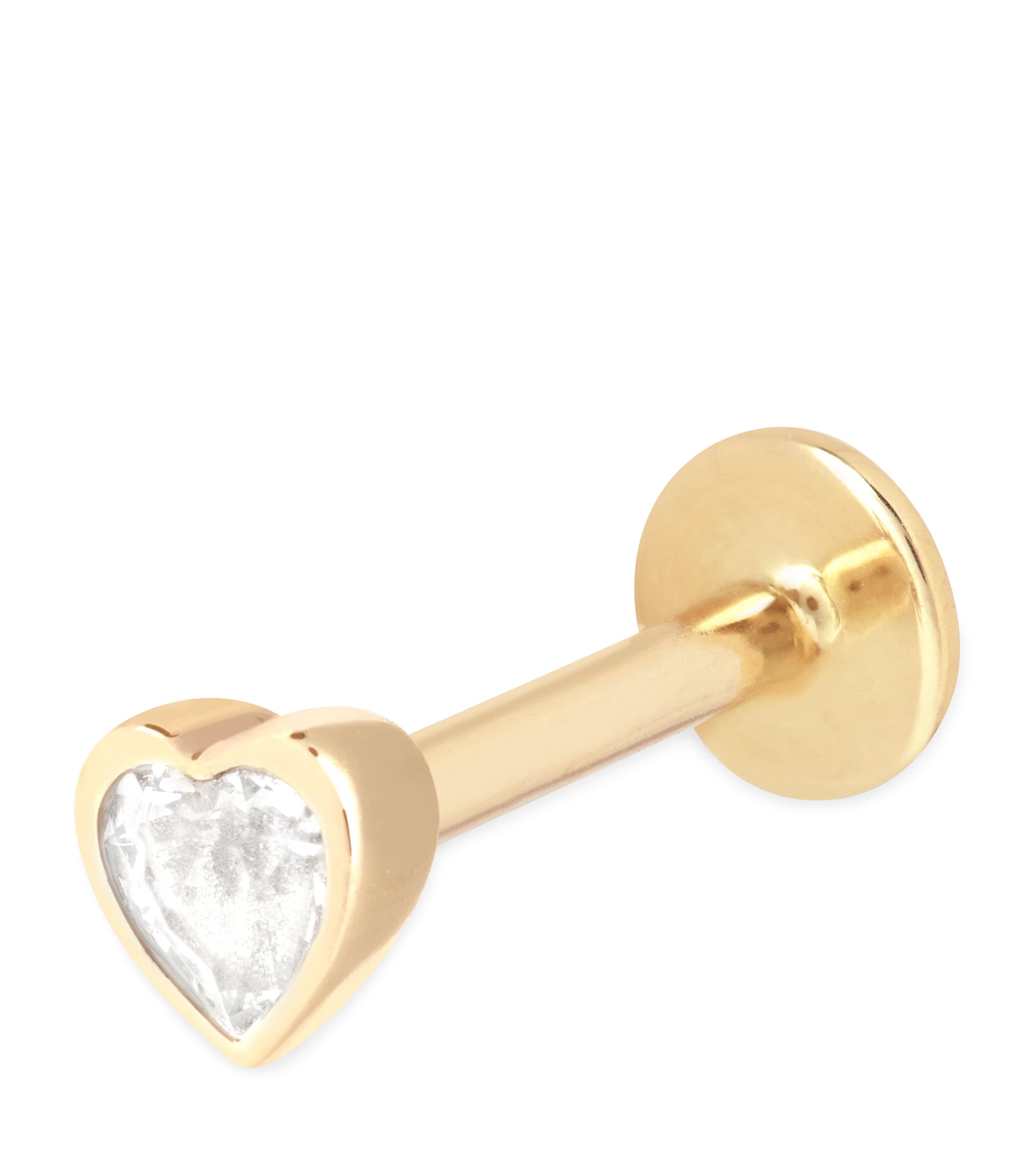 Astrid & Miyu Yellow Gold And Topaz Single Stud Heart Earring In Gold