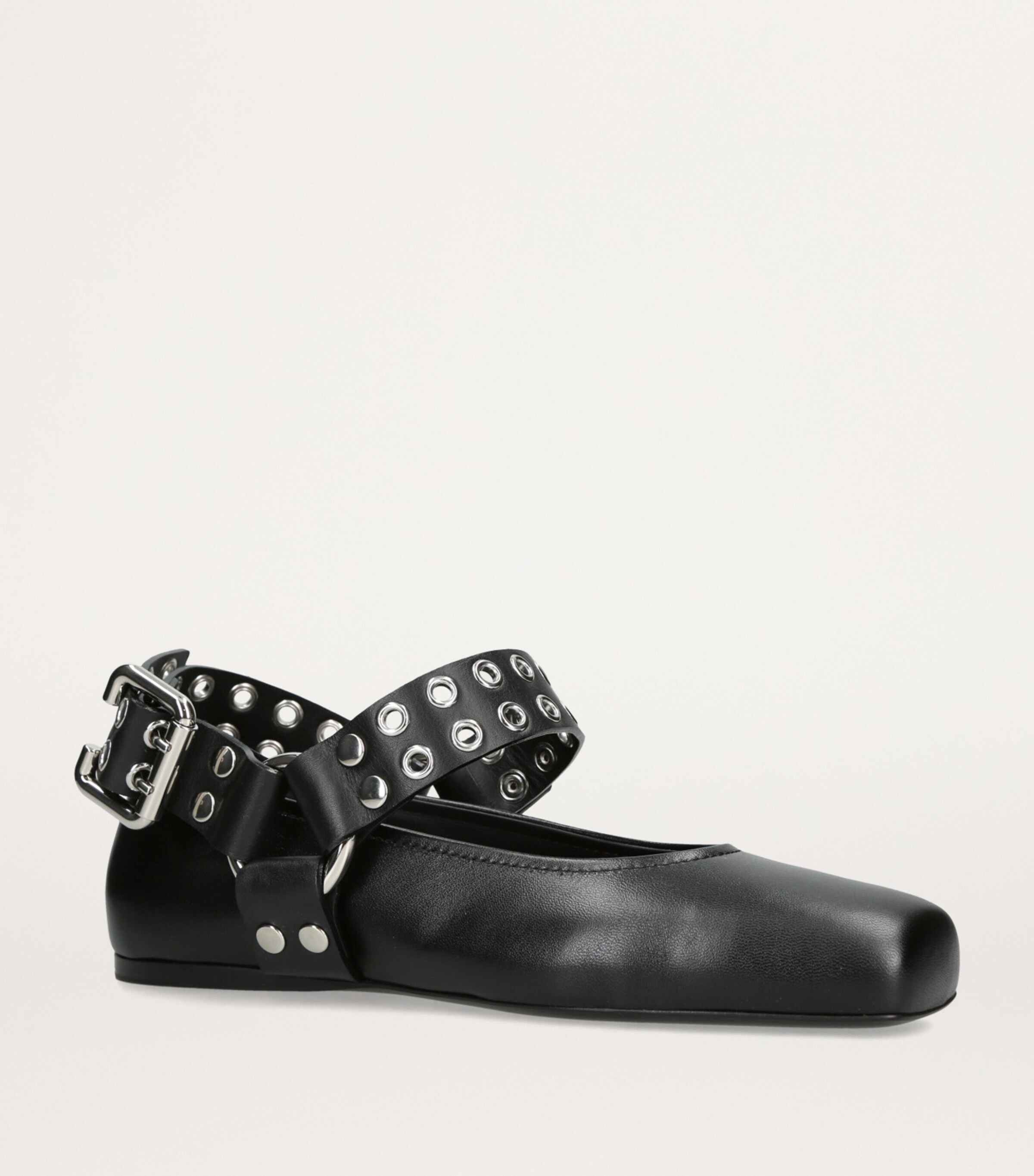 【ALAIA直営店】BALLERINES BIKER EN CUIR ALAÏA BLACK BIKER BALLET FLATS IN CALFSKIN |ALAÏA US