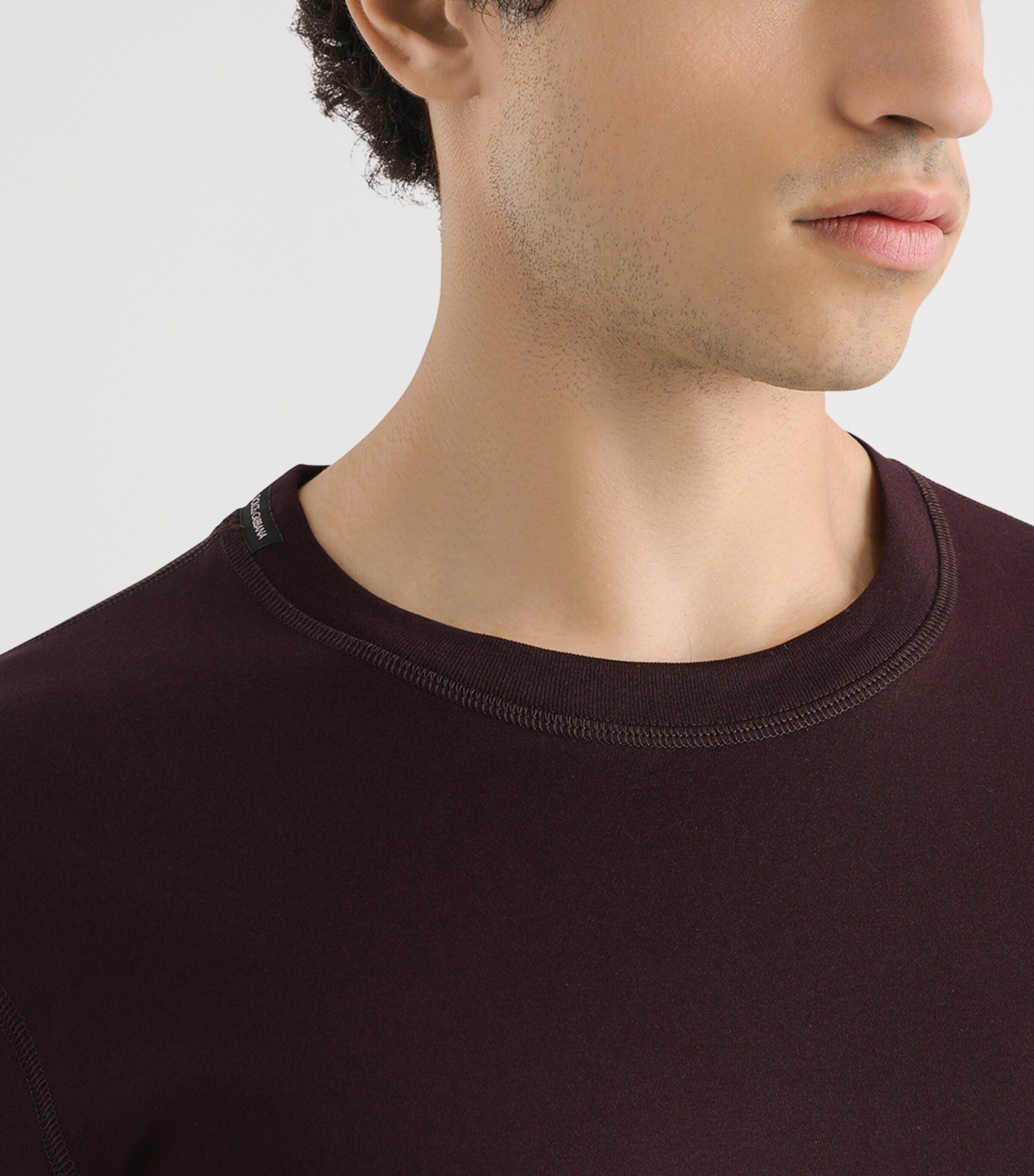 Dolce&Gabbana Mens Cotton Long-Sleeve T-Shirt Indigo Image 3