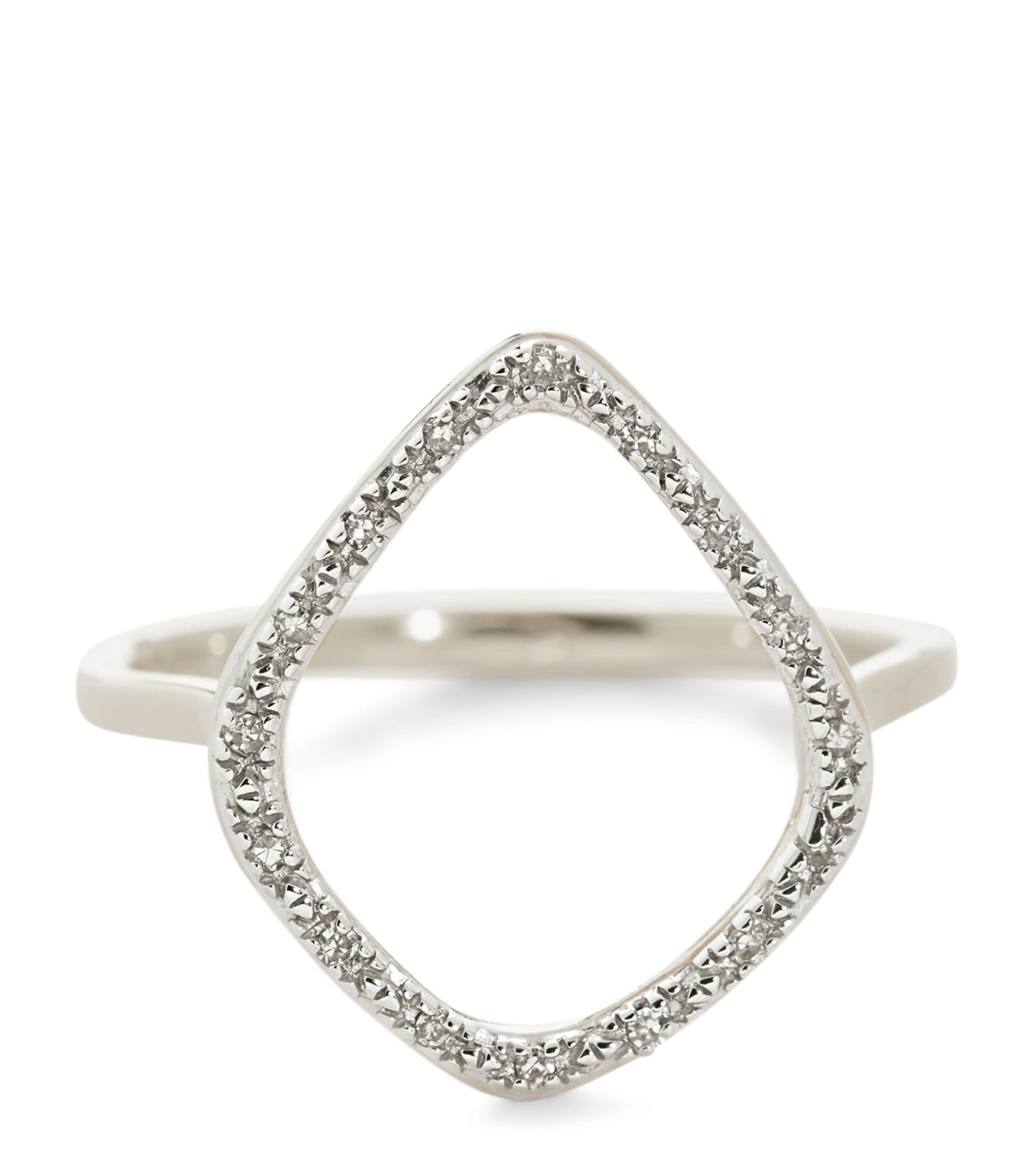 Monica Vinader Sterling Silver and Diamond Riva Kite Ring Sterling Silver Image 1