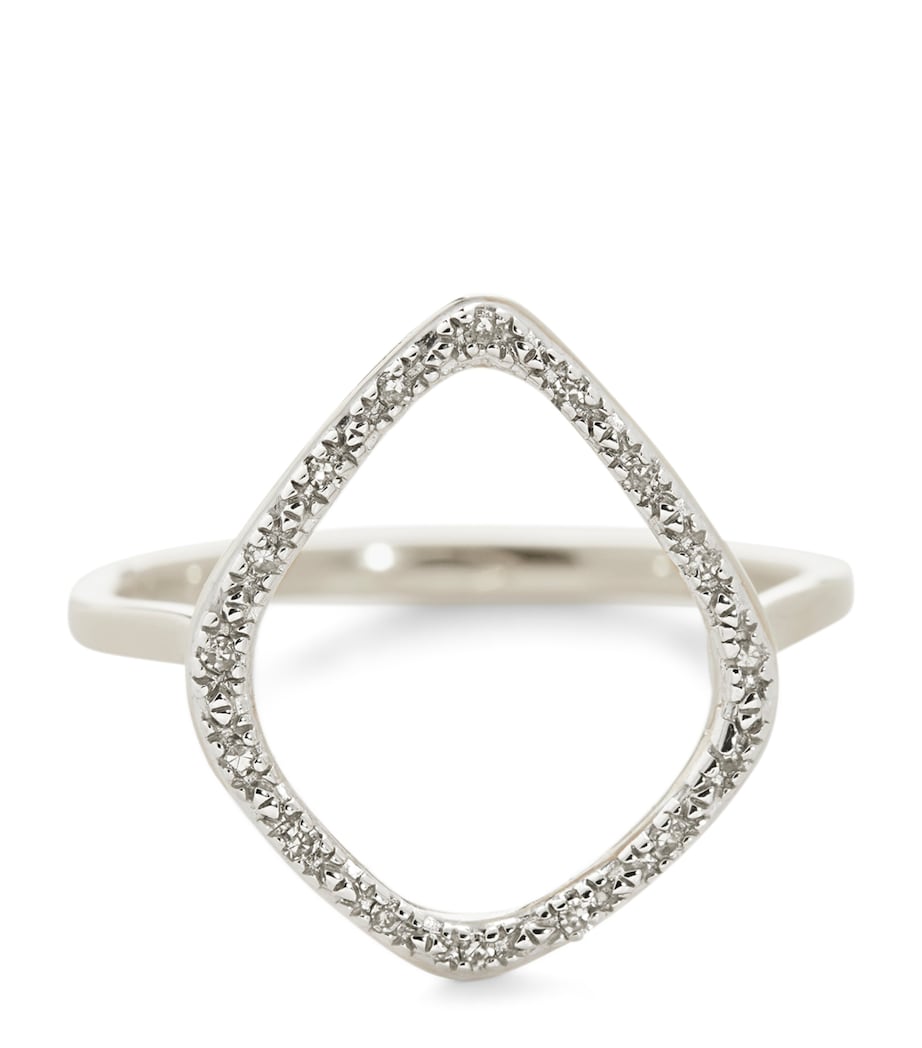 Monica Vinader Sterling Silver and Diamond Riva Kite Ring Sterling Silver Image 1
