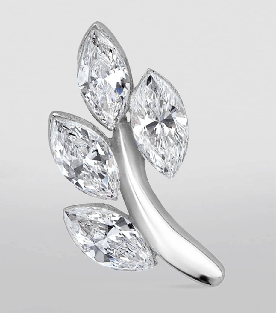 Diamond Vine Threaded Stud Earring (Direction A 10.5mm) WHITE GOLD Image 3