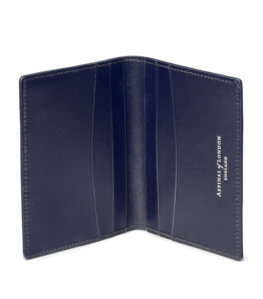Grained Leather Credit Card Case NAVY Image 5