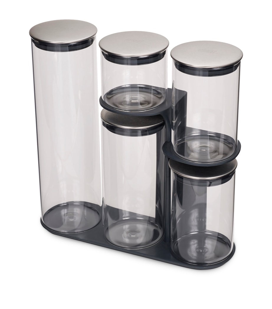 Joseph Joseph Glass Kitchen Jars and Stand (Set of 5) Glass Image 1