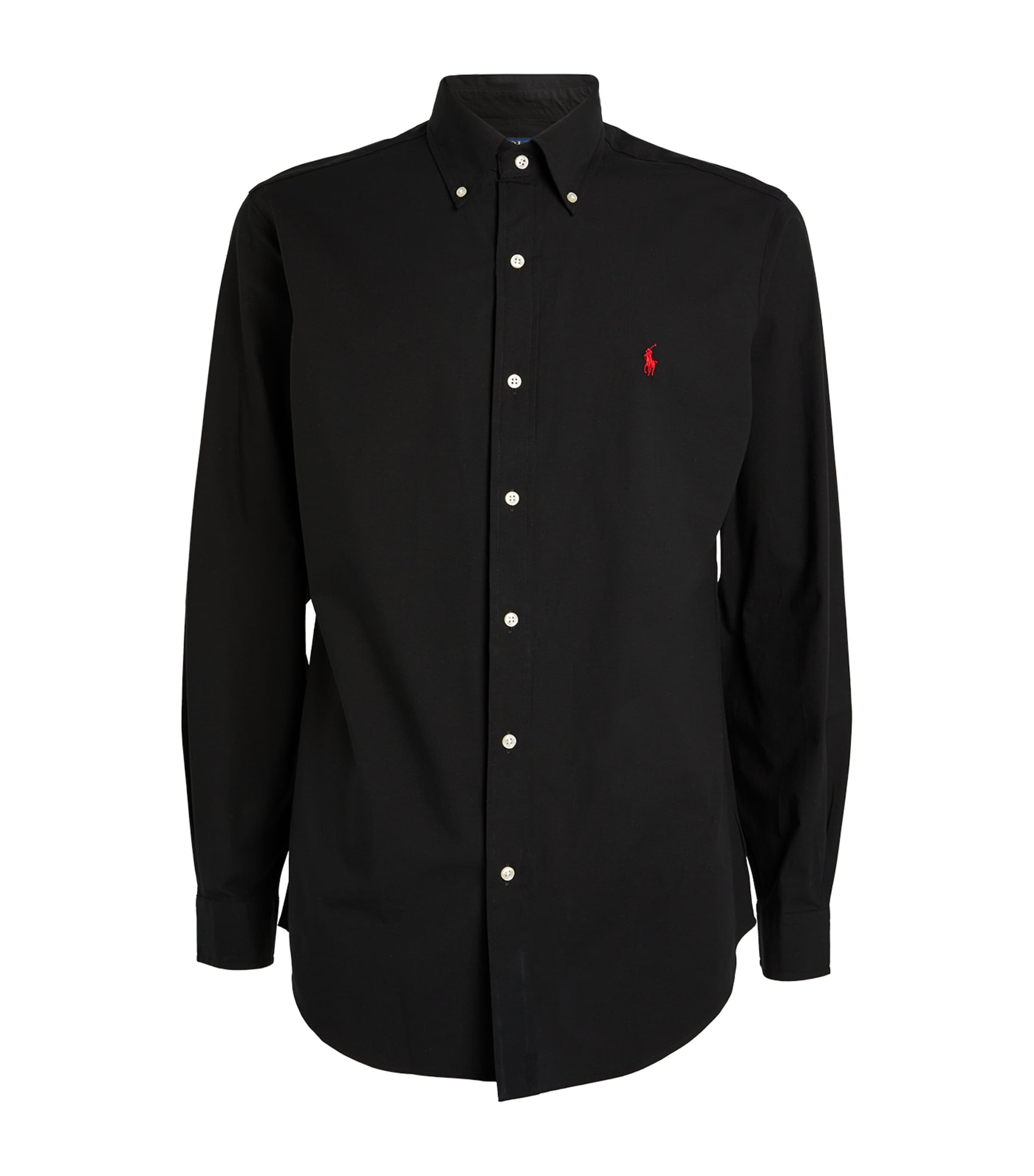 Polo Ralph Lauren Poplin Custom Fit Shirt In Black