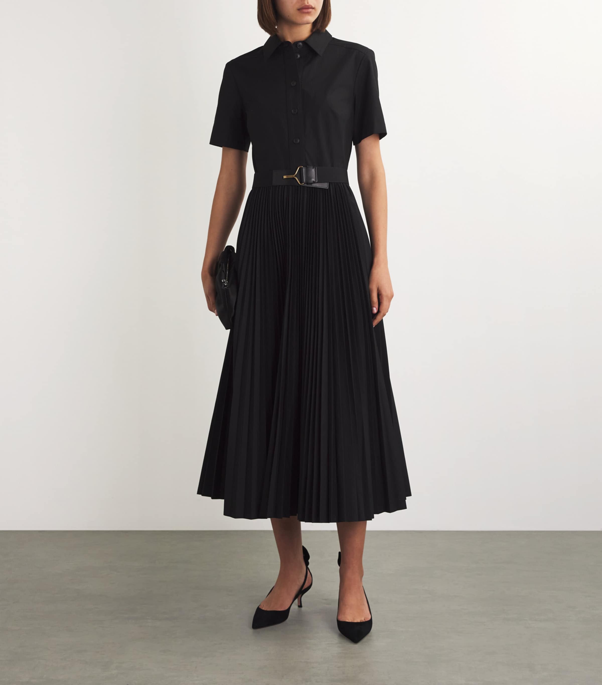 Suede Bow Tie Pumps 50 BLACK Image 5