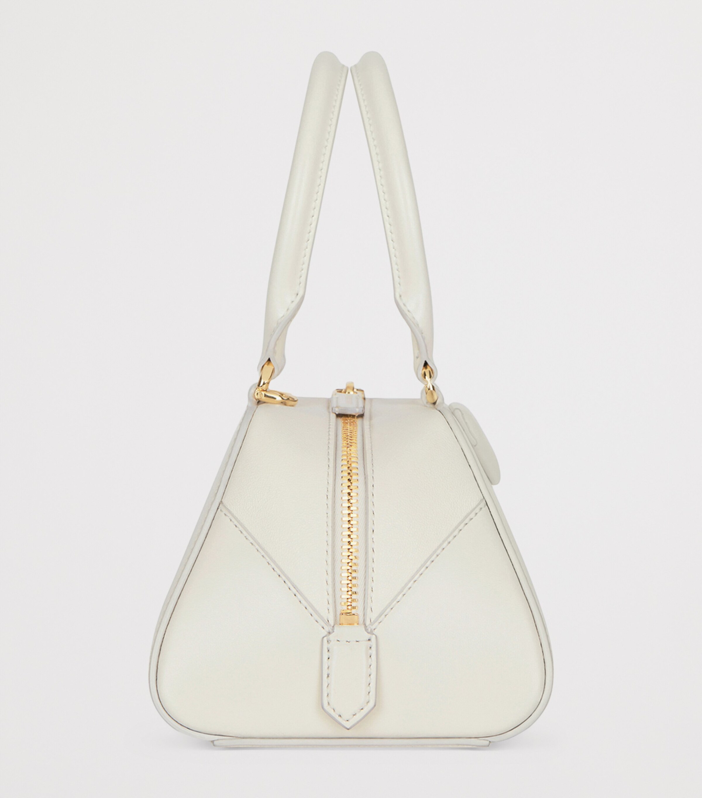 Small Leather Antigona Cube East-West Top-Handle Bag IVORY Image 3