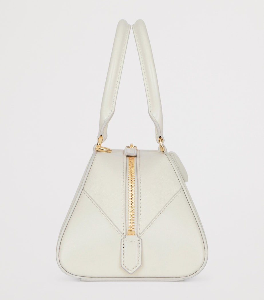 Small Leather Antigona Cube East-West Top-Handle Bag IVORY Image 3