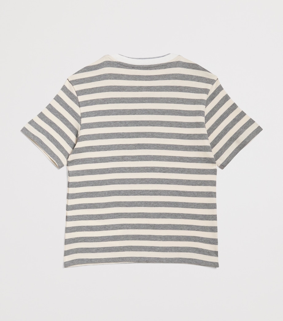 Cotton Stripe T-Shirt (2-16 Years) 105GRIVORY/GREY Image 2