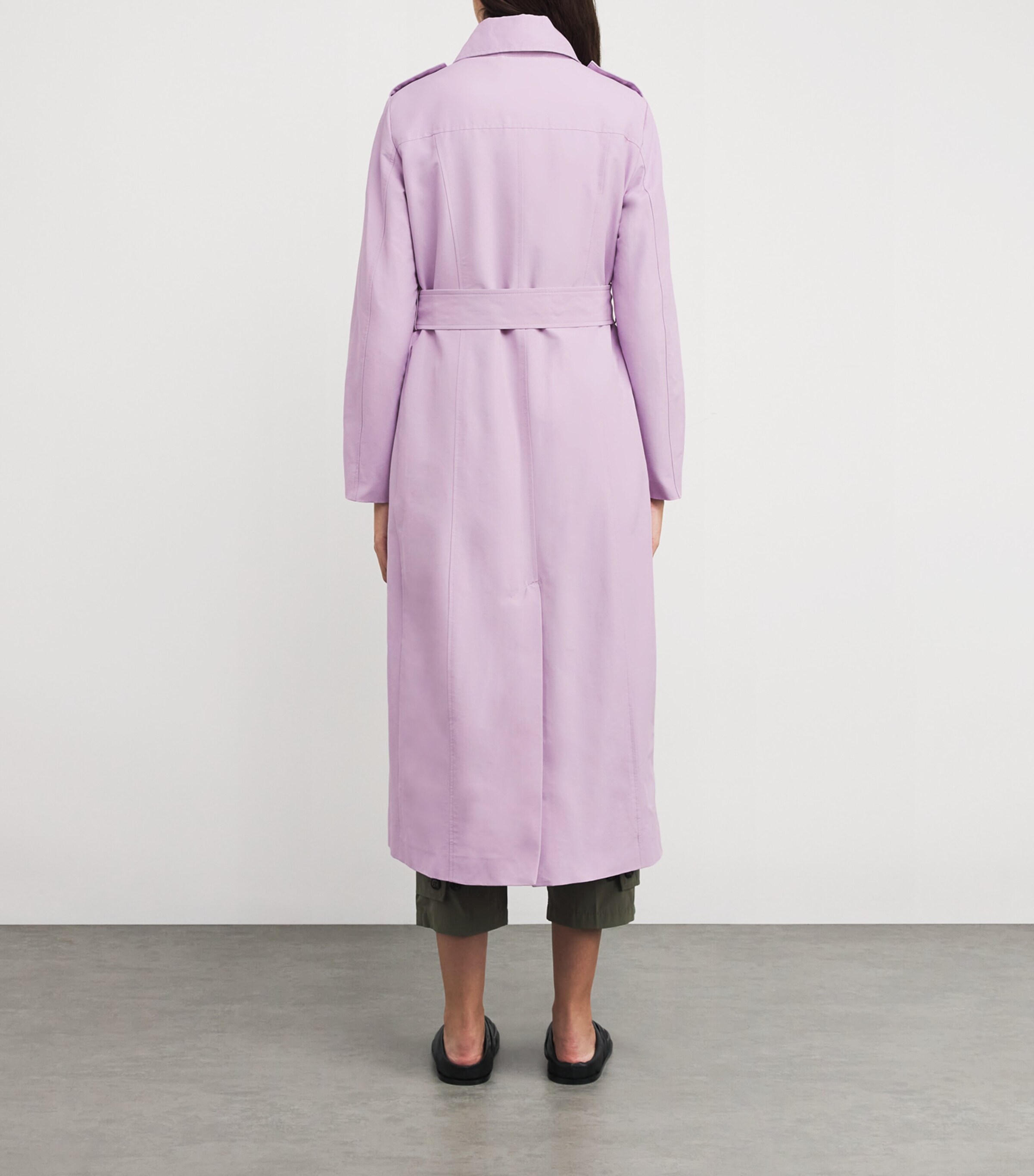 MAX&Co. Womens Cotton-Blend Trench Coat Lilac Image 4