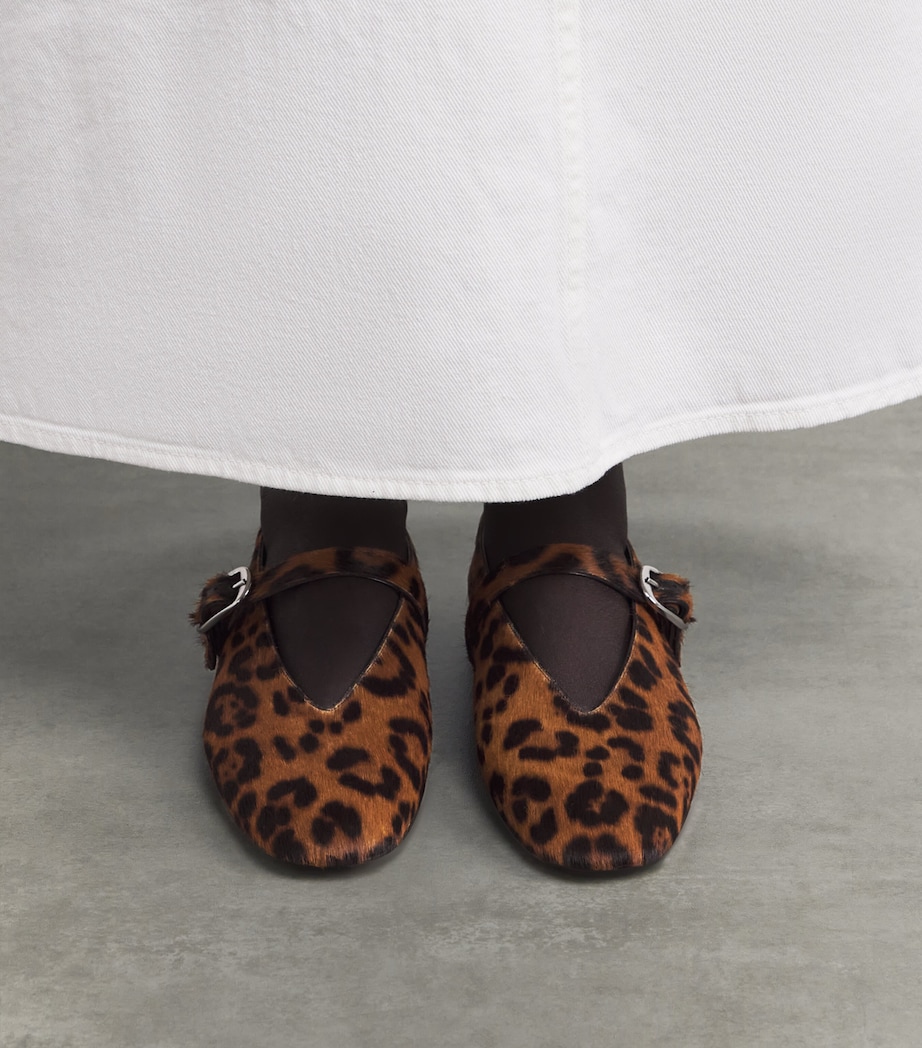 Calf Hair Stella Flats DK.BRN COM Image 5