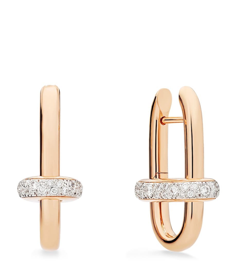 Rose Gold and Diamond Iconica Hoop Earrings DB000 Image 1