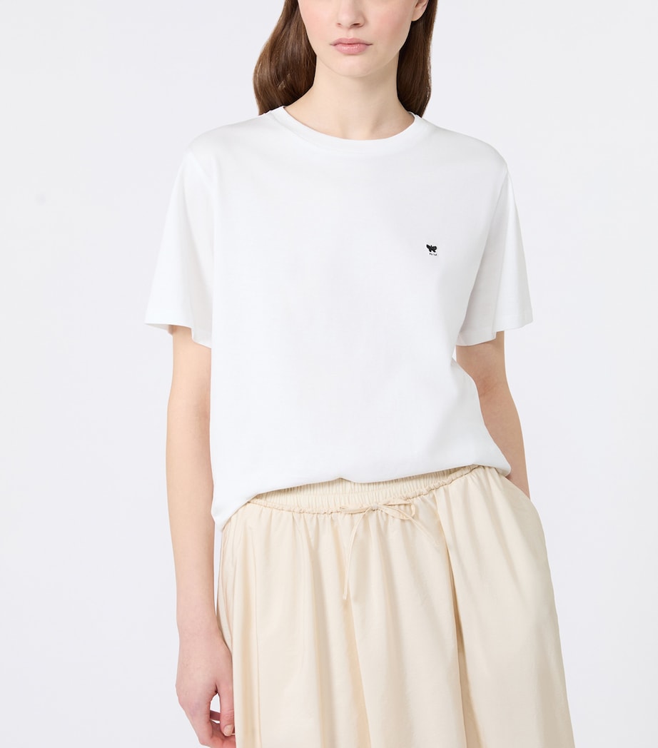 Weekend Max Mara Womens Cotton Embroidered T-Shirt White Image 4