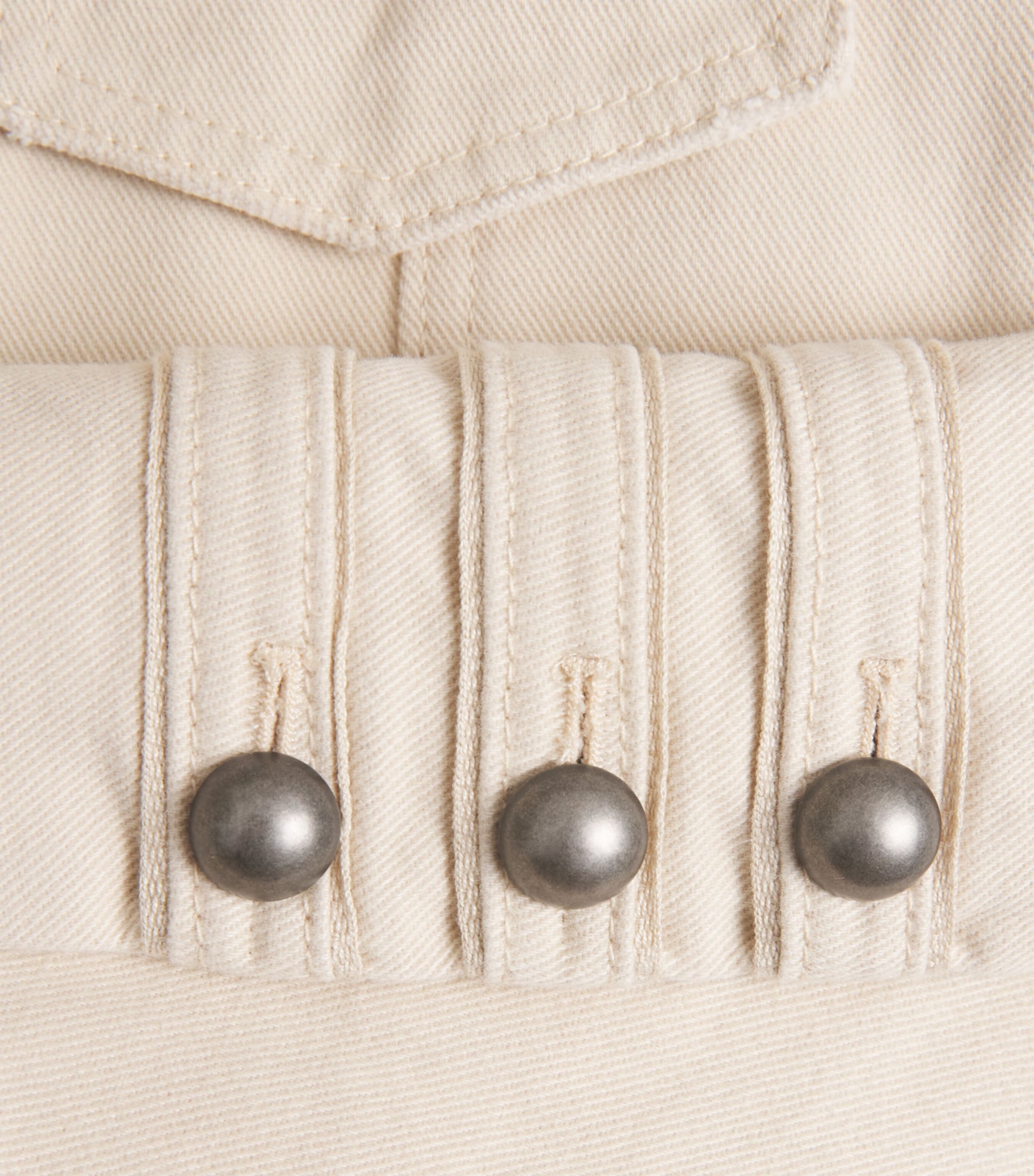ME+EM Womens Organic Cotton Twill Military Jacket Ecru Image 6