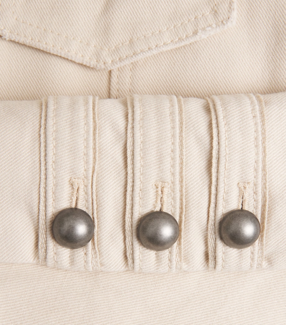 ME+EM Womens Organic Cotton Twill Military Jacket Ecru Image 6