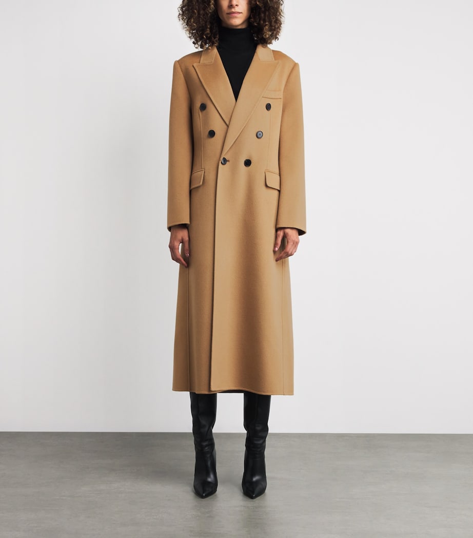 Wool-Cashmere Double-Faced Coat 44 CAMEL Image 3