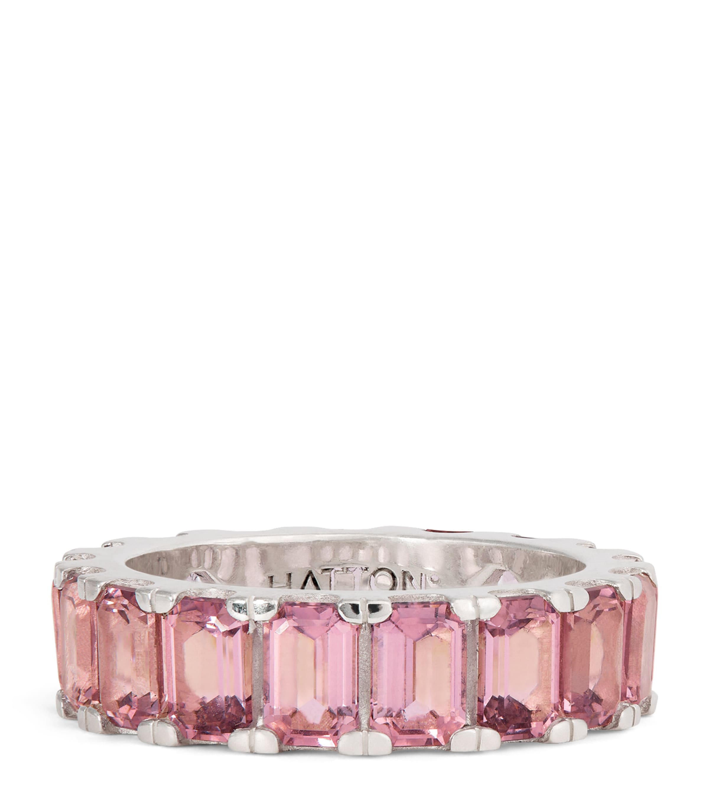 Shop Hatton Labs Sterling Silver Wraparound Baguette Ring In Pink