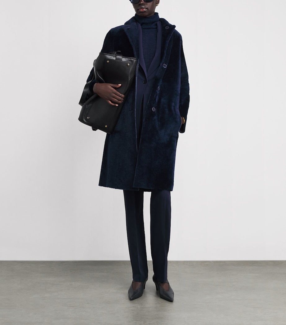 Shearling Reversible Brittany Coat INDIGO Image 2