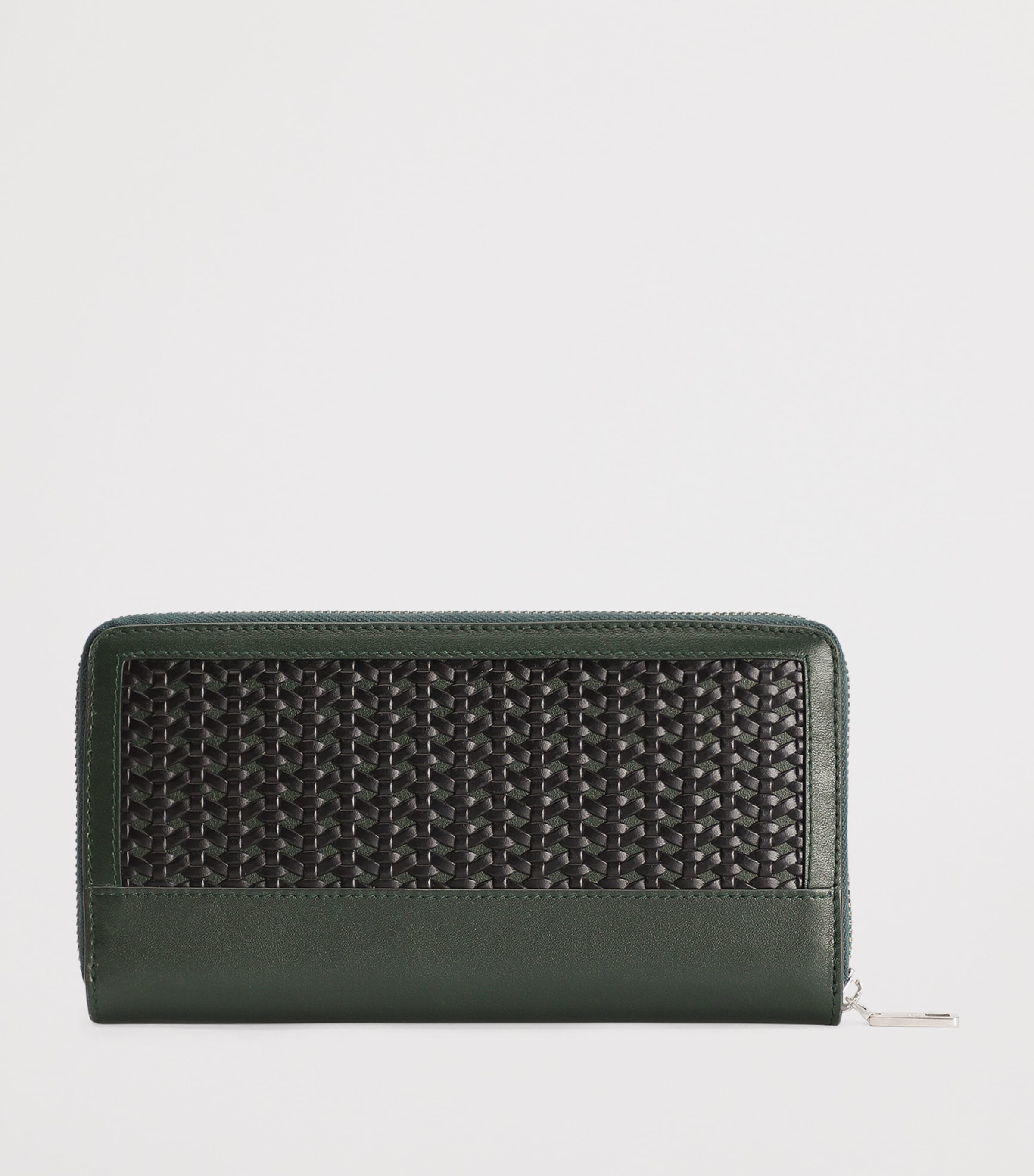 Calfskin Plongé Zip-Around Wallet 89868-GREEN/BLACK Image 3