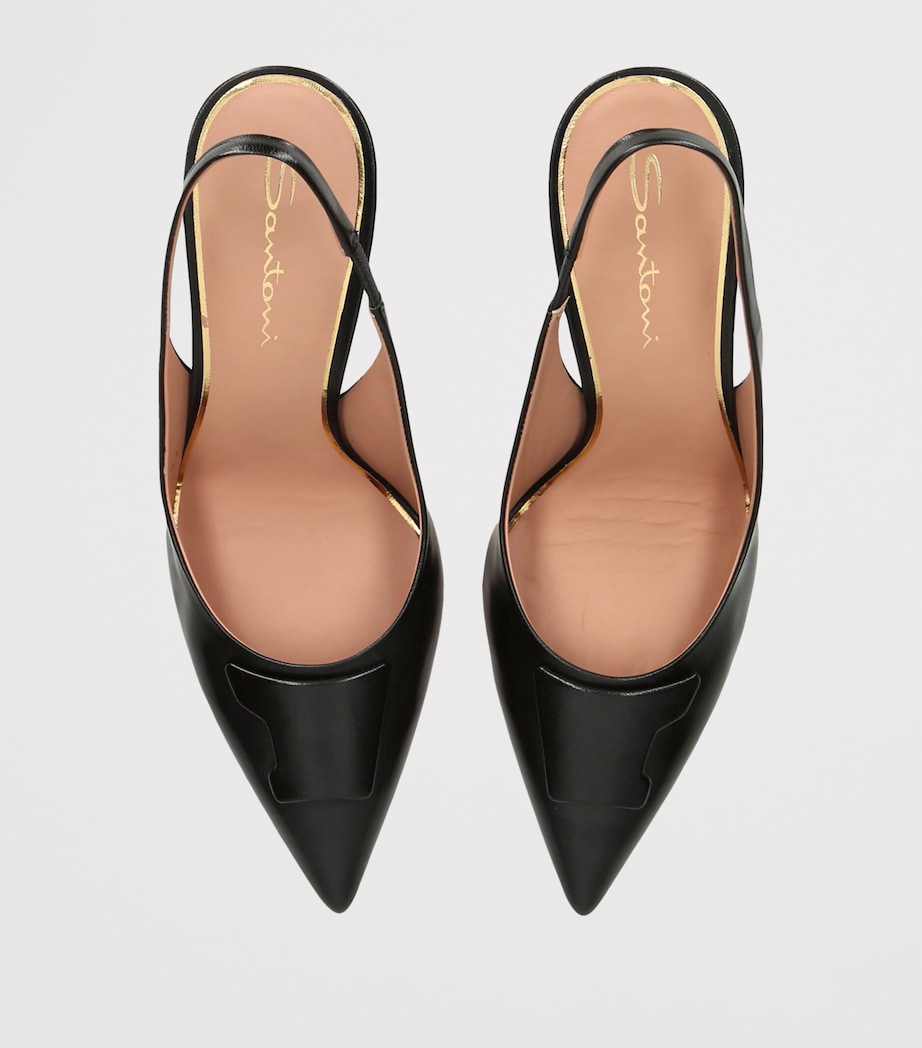 Santoni Leather Taylor Pumps 85 Black Image 4