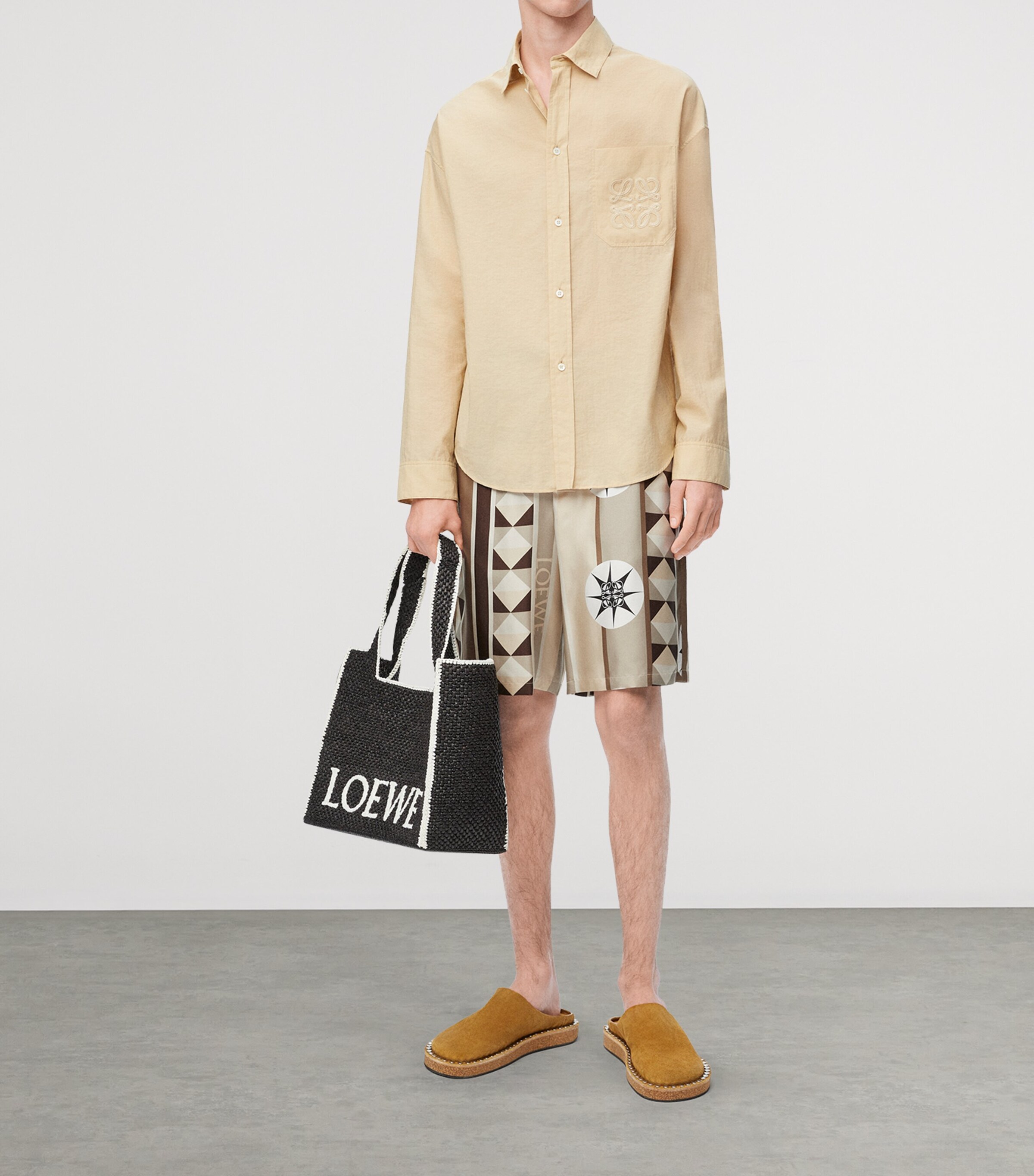 LOEWE x Paula's Ibiza Silk Twill Printed Shorts | Harrods US