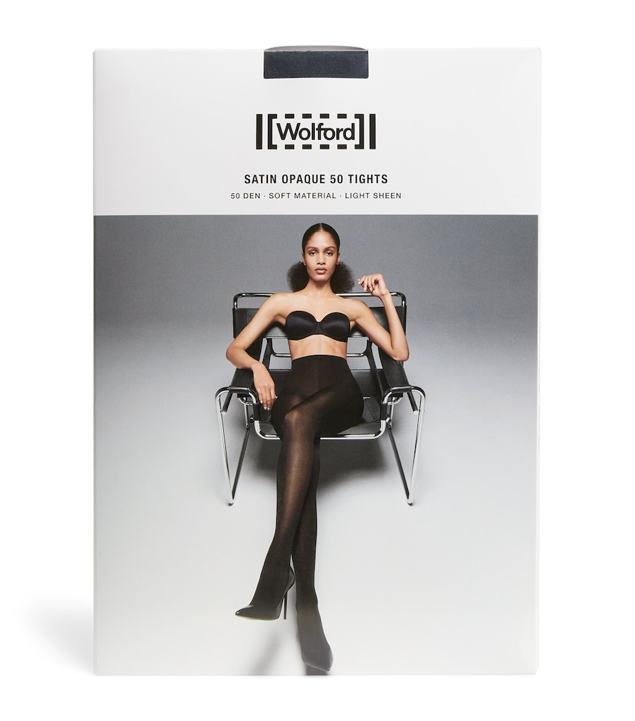 Wolford Womens Satin Opaque 50 Tights Black Image 1