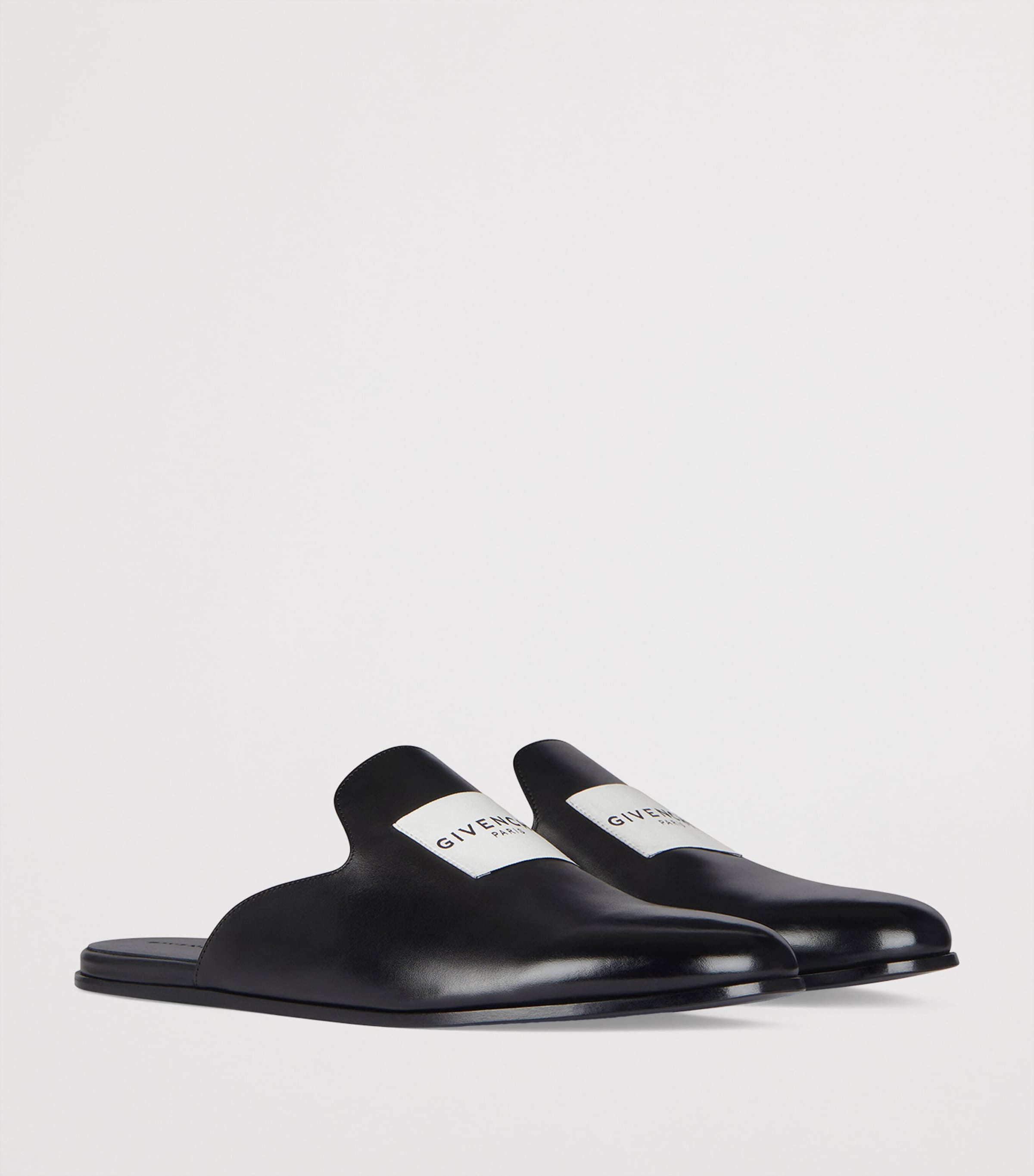 Calfskin Logo-Label Slippers BLACK Image 2