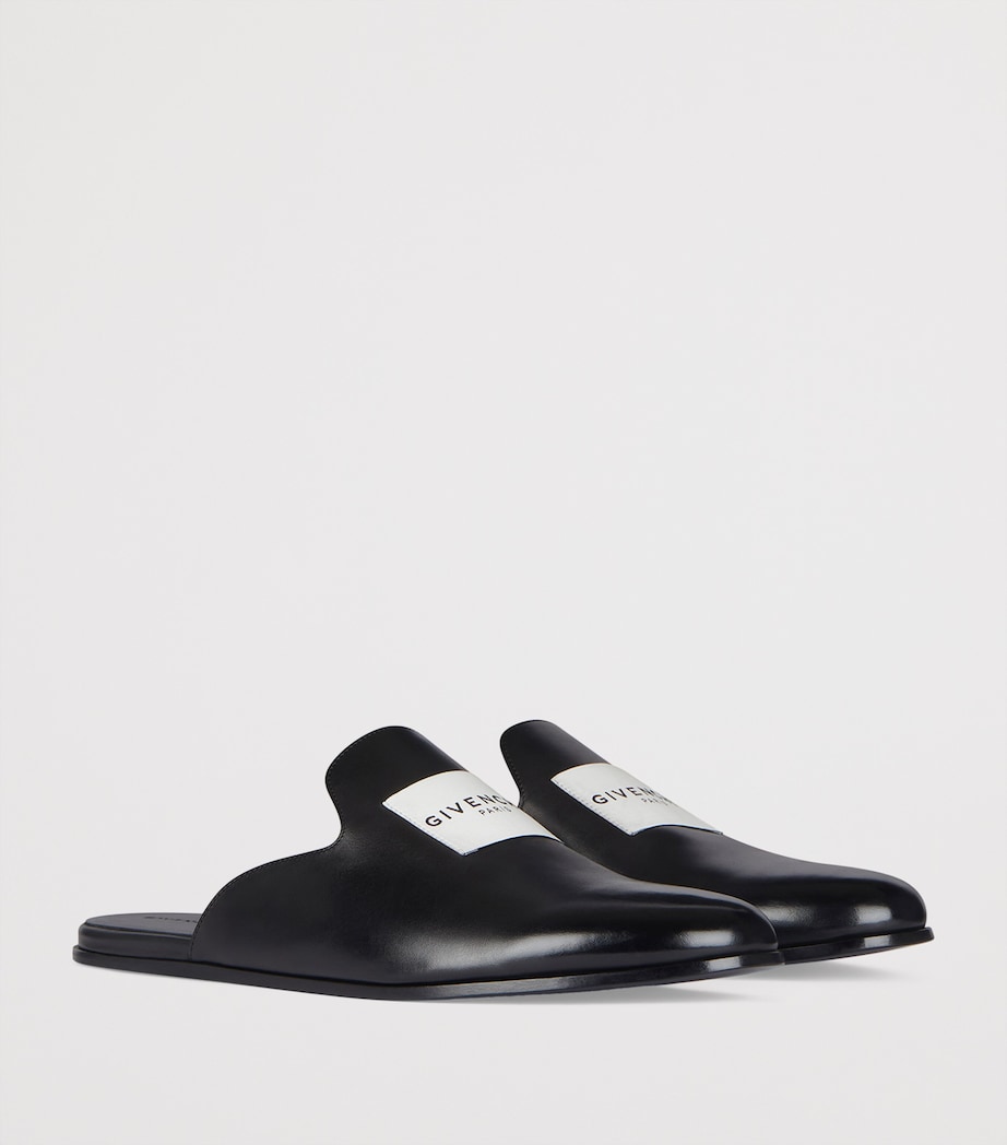 Calfskin Logo-Label Slippers BLACK Image 2