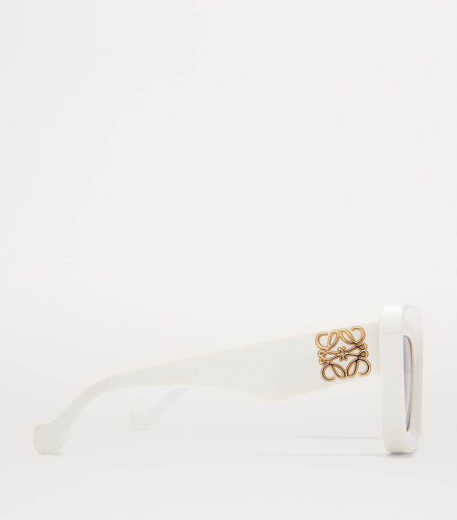 Bevelled Cat Eye Sunglasses WHITE/IVORY Image 2