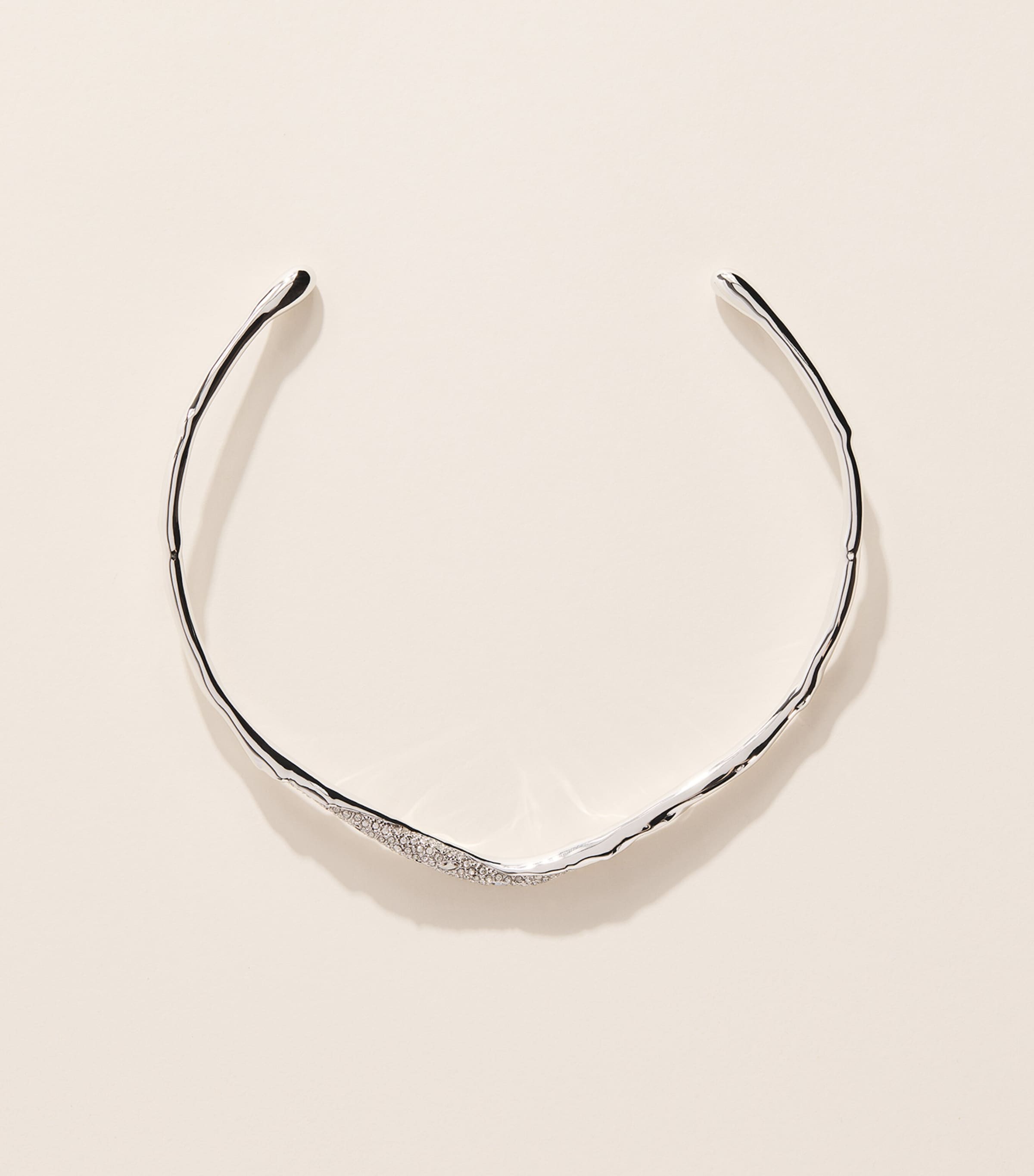Alexis Bittar Solanales Skinny Collar Necklace Crystals Silver Image 3