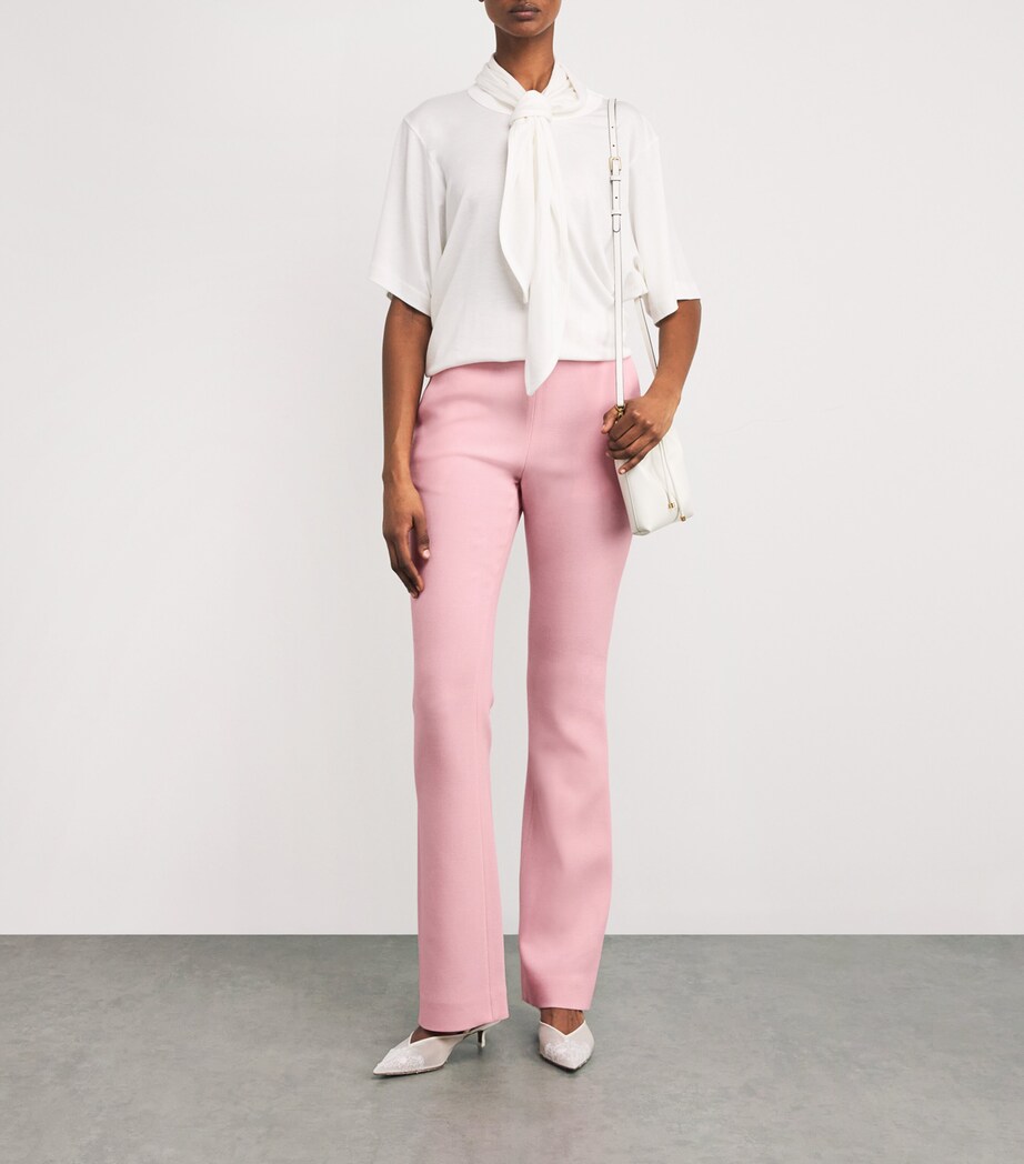 NOMADISSEM Womens Wool-Blend Bixby Flared Trousers Pink Image 2