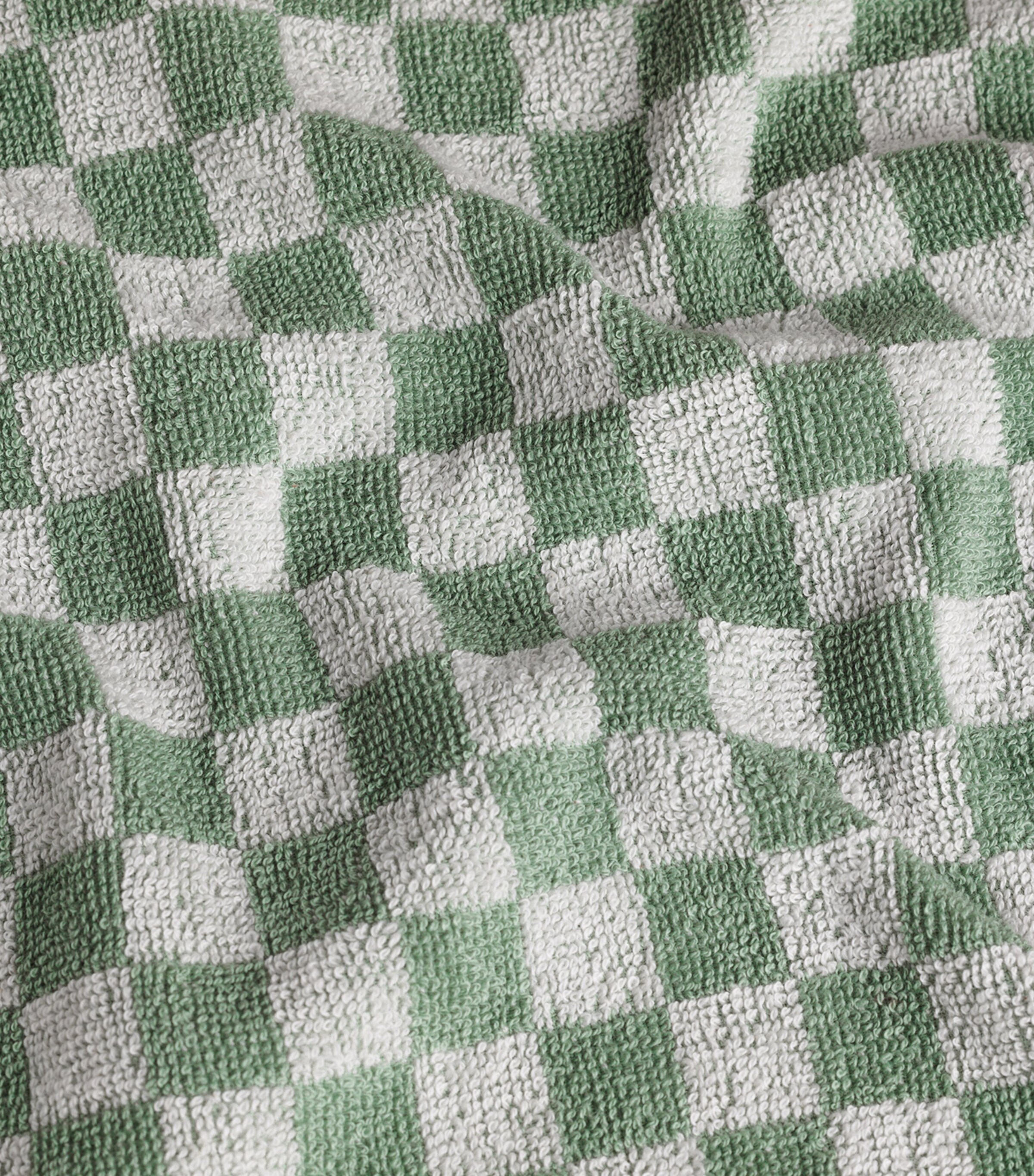 BAINA Check Quill Facecloth (30cm x 30cm) Sage Image 4