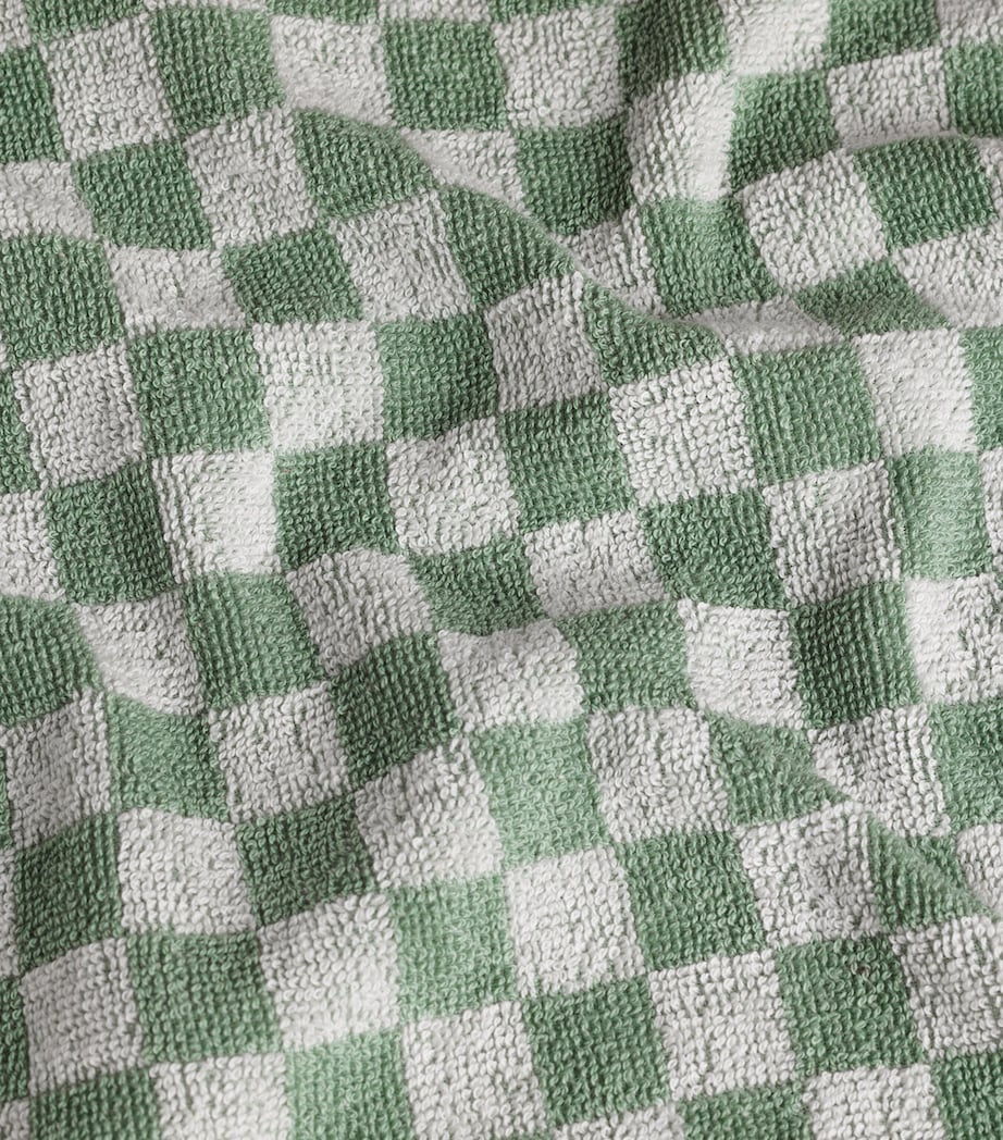 BAINA Check Quill Facecloth (30cm x 30cm) Sage Image 4