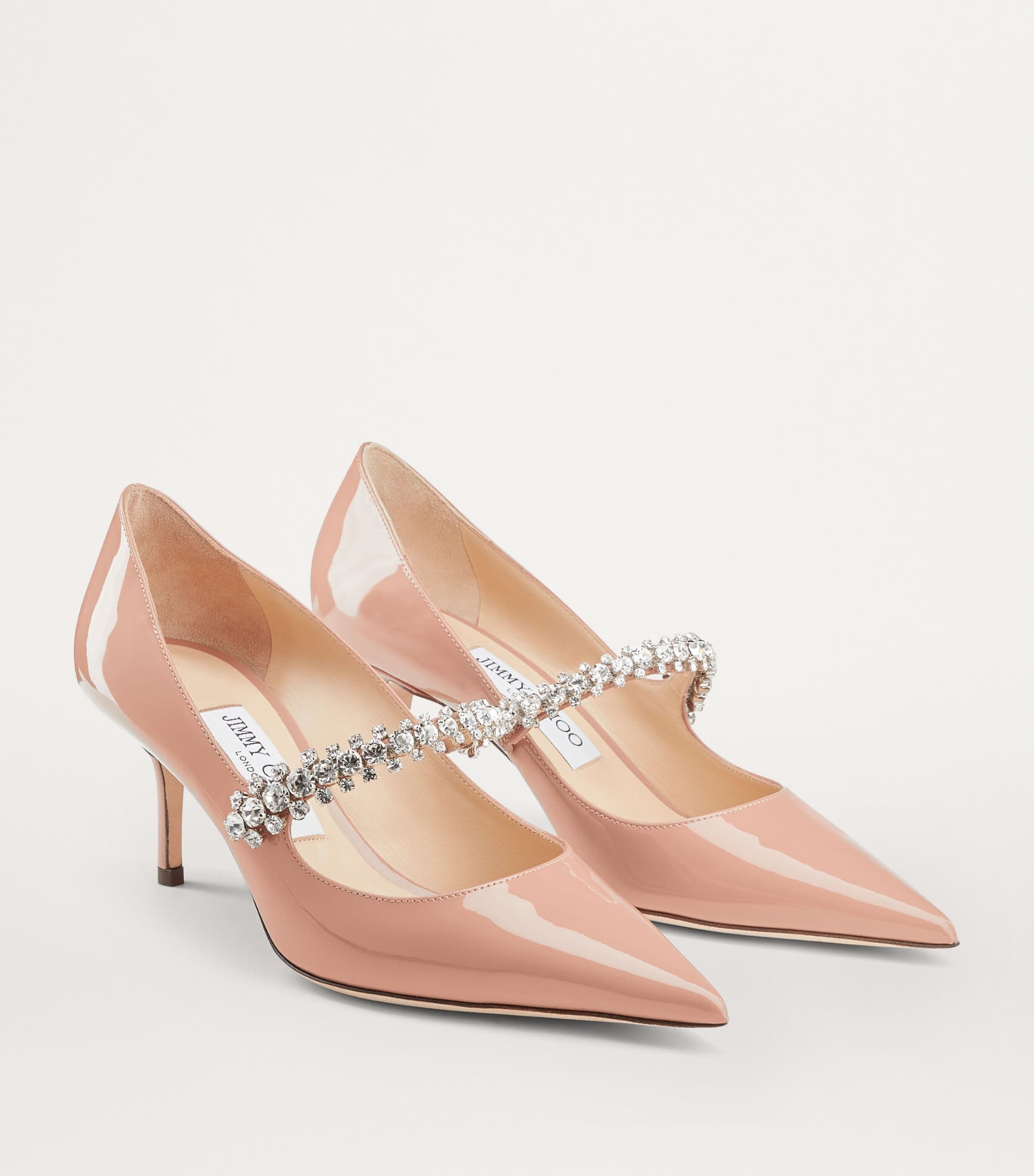 Jimmy Choo Pink Bing 65 Embellished Leather Pumps | Harrods QA