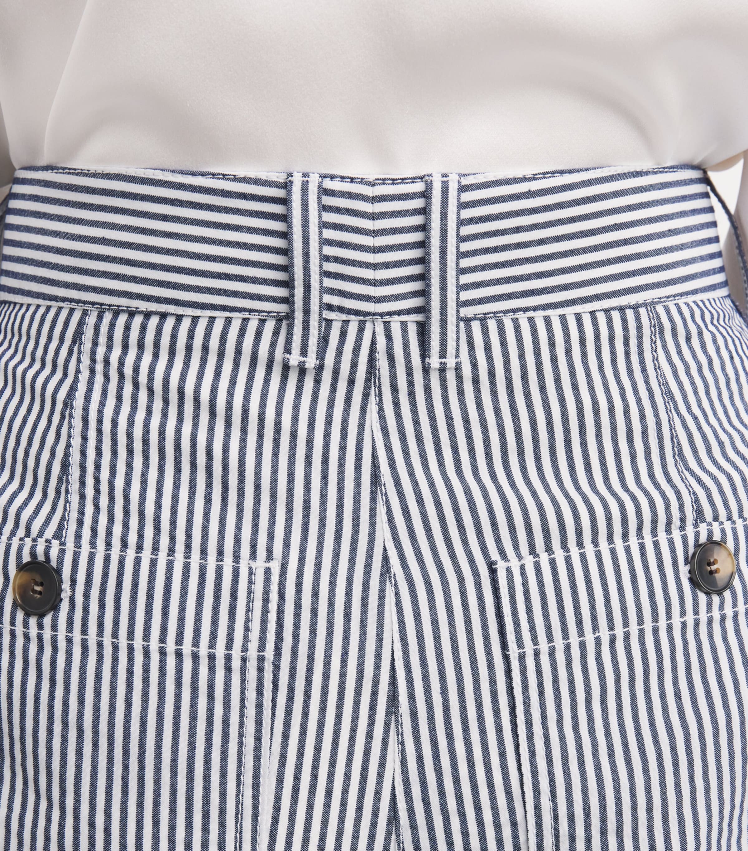 Stripe Wide-Leg Trousers NAVY/WHITE Image 6