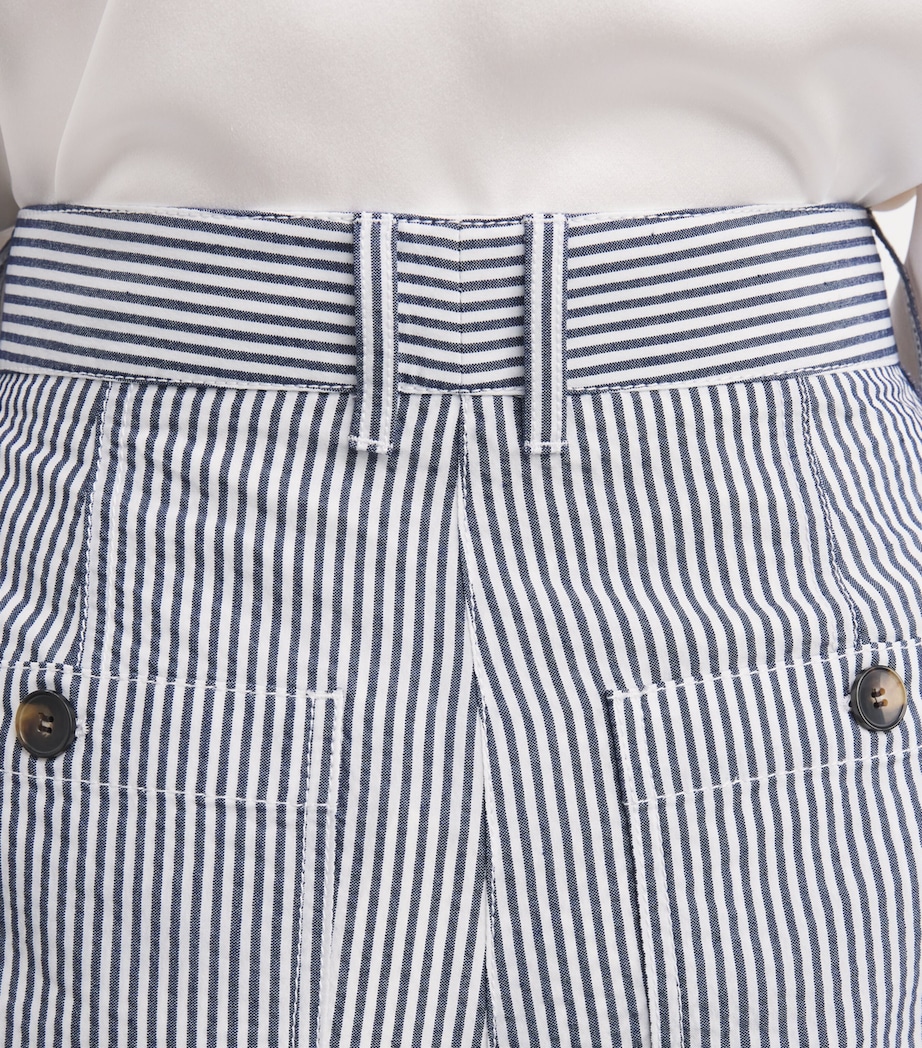 Stripe Wide-Leg Trousers NAVY/WHITE Image 6